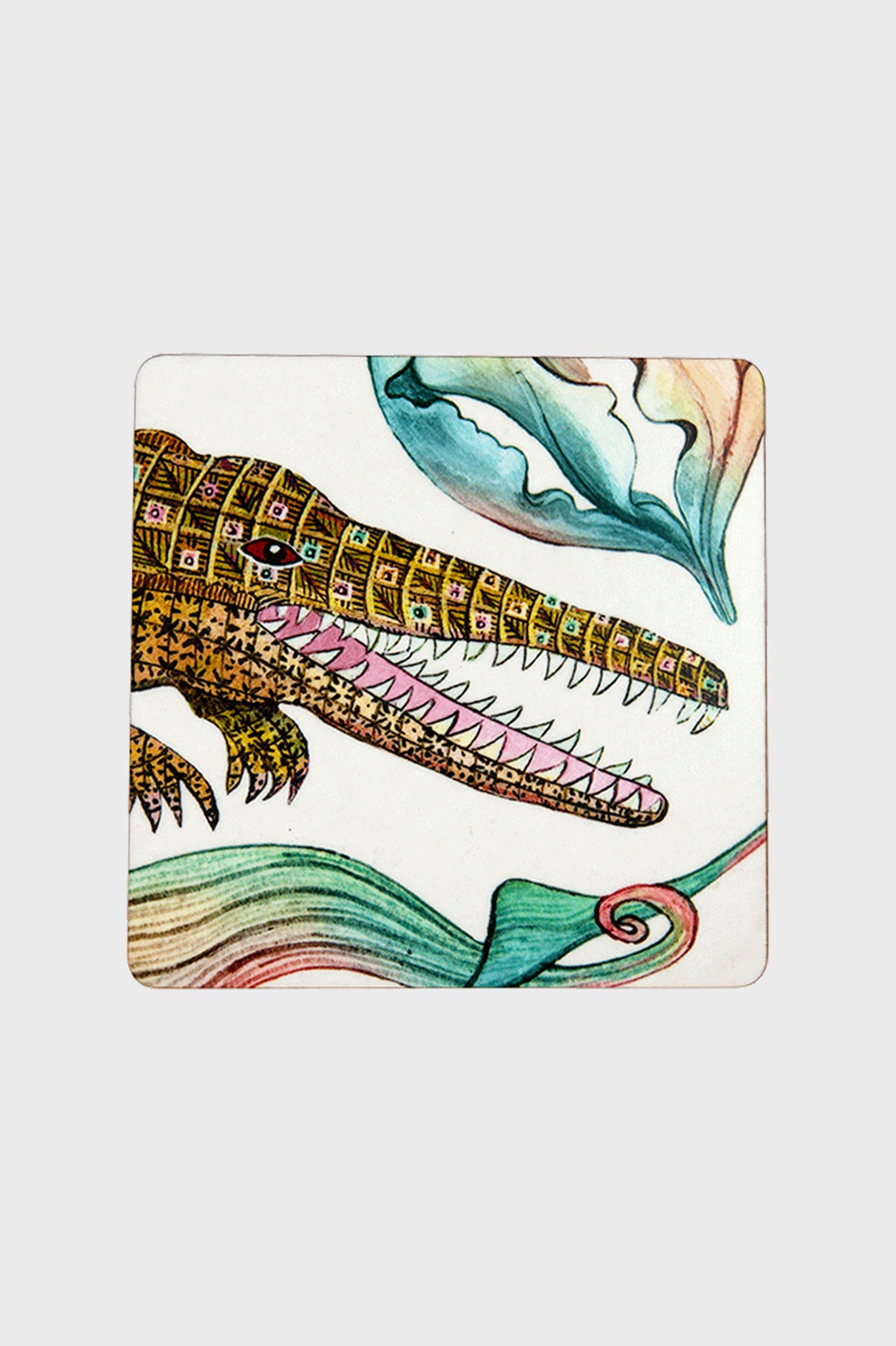 Sandstone Flame Lily Crocodile Coasters-Charming Tale Store