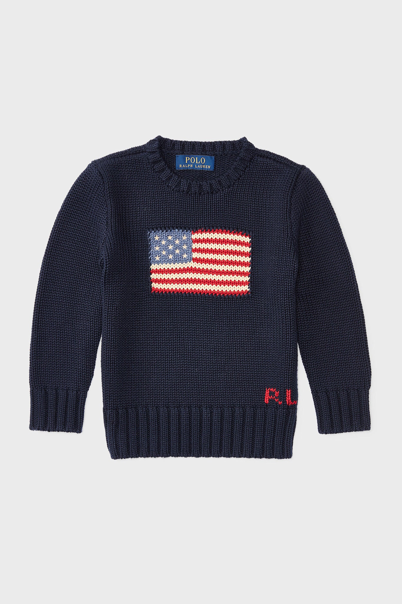 Flag Cotton Crewneck Sweater-Charming Tale Store