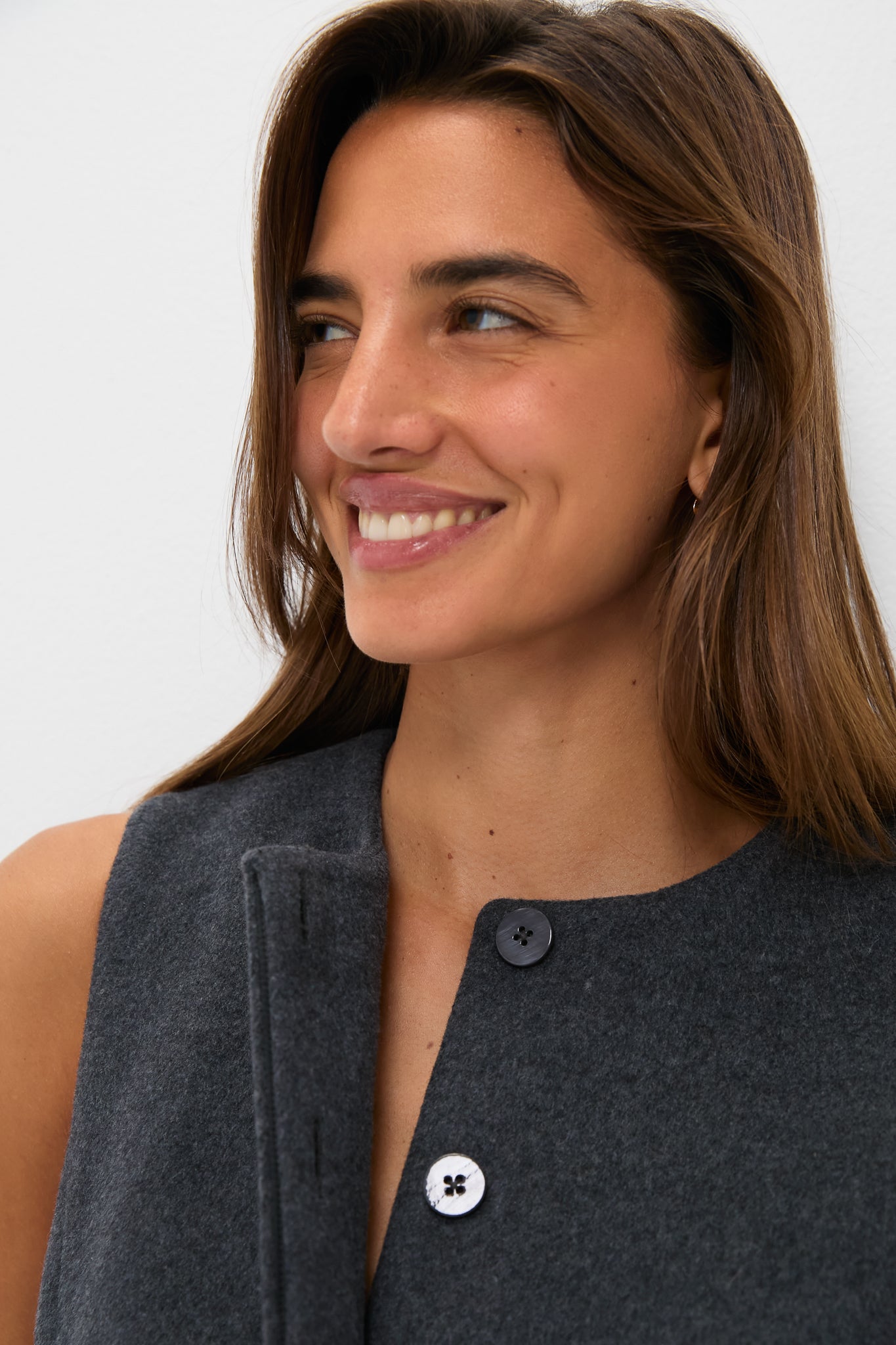 Gray Wool Rhoda Midi Dress-Charming Tale Store