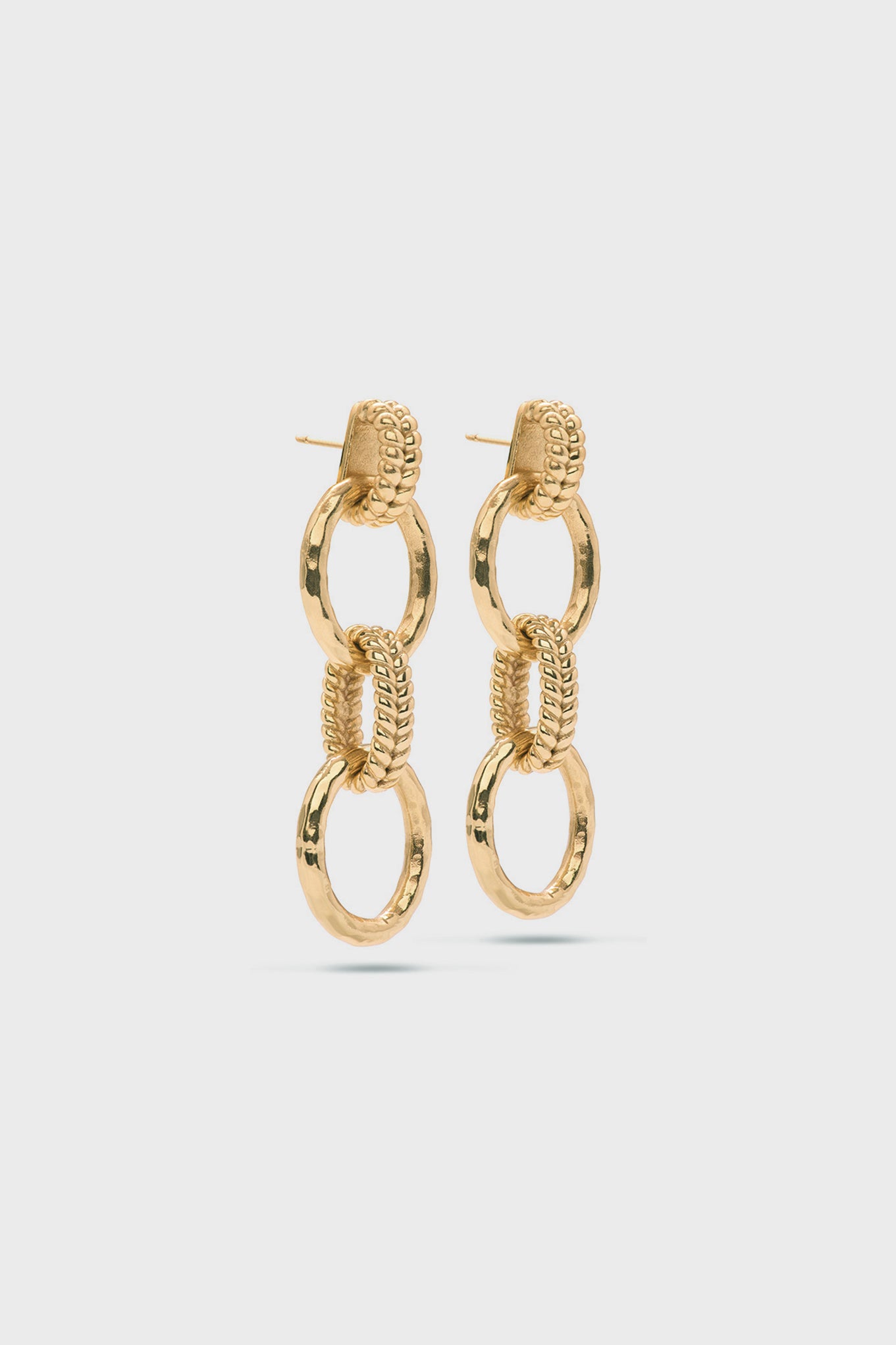 Cleopatra Regal Double Link Earrings-Charming Tale Store