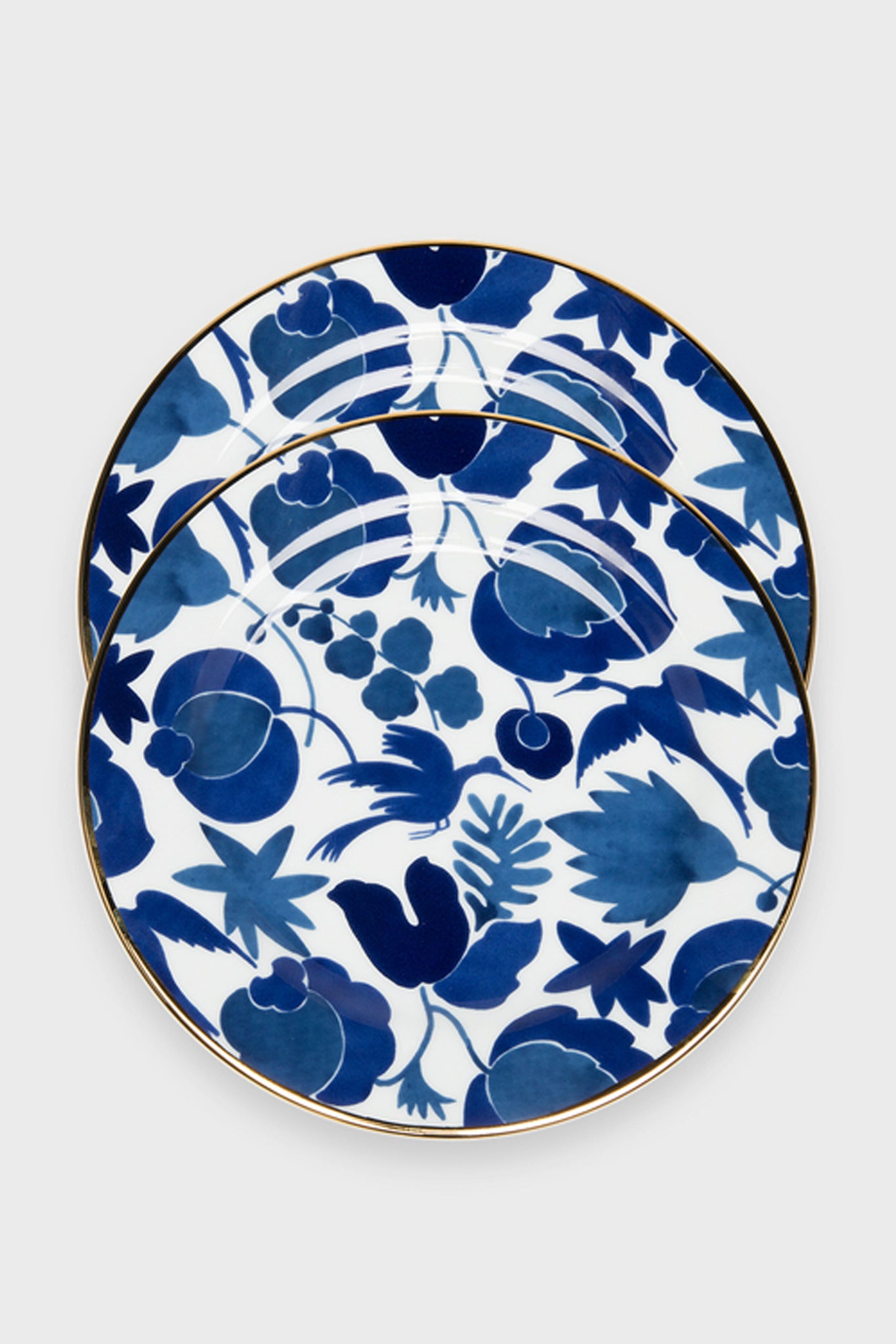 Wildbird Blu Dinner Plates (Set of 2)-Charming Tale Store