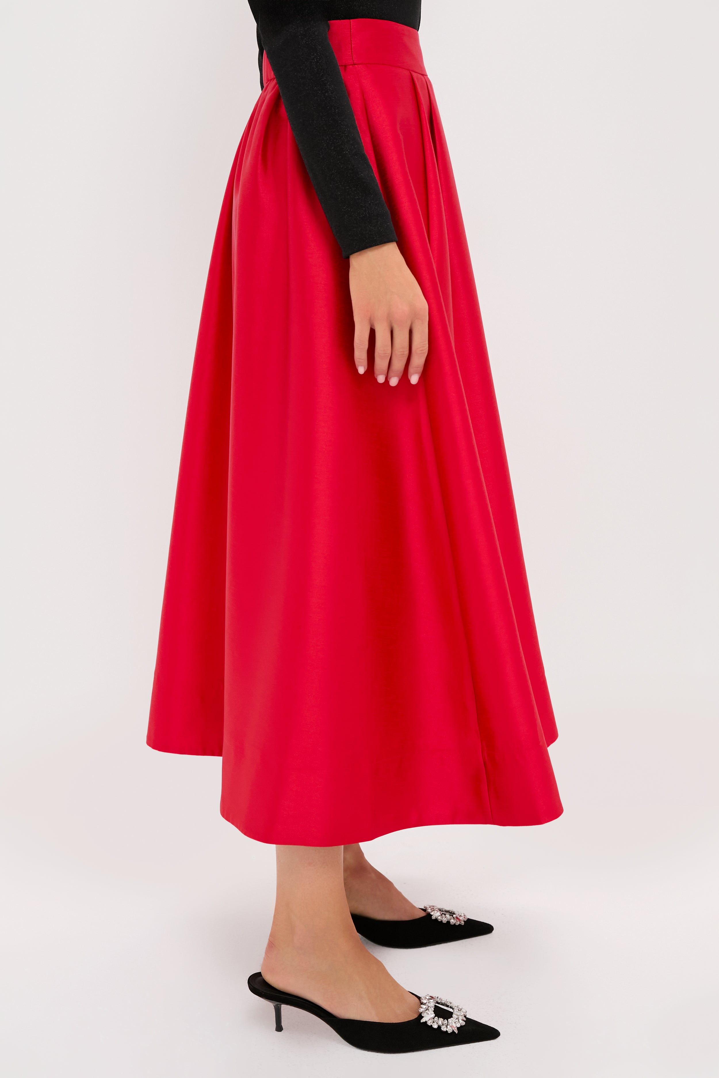Red Dupioni Kendall Skirt-Charming Tale Store