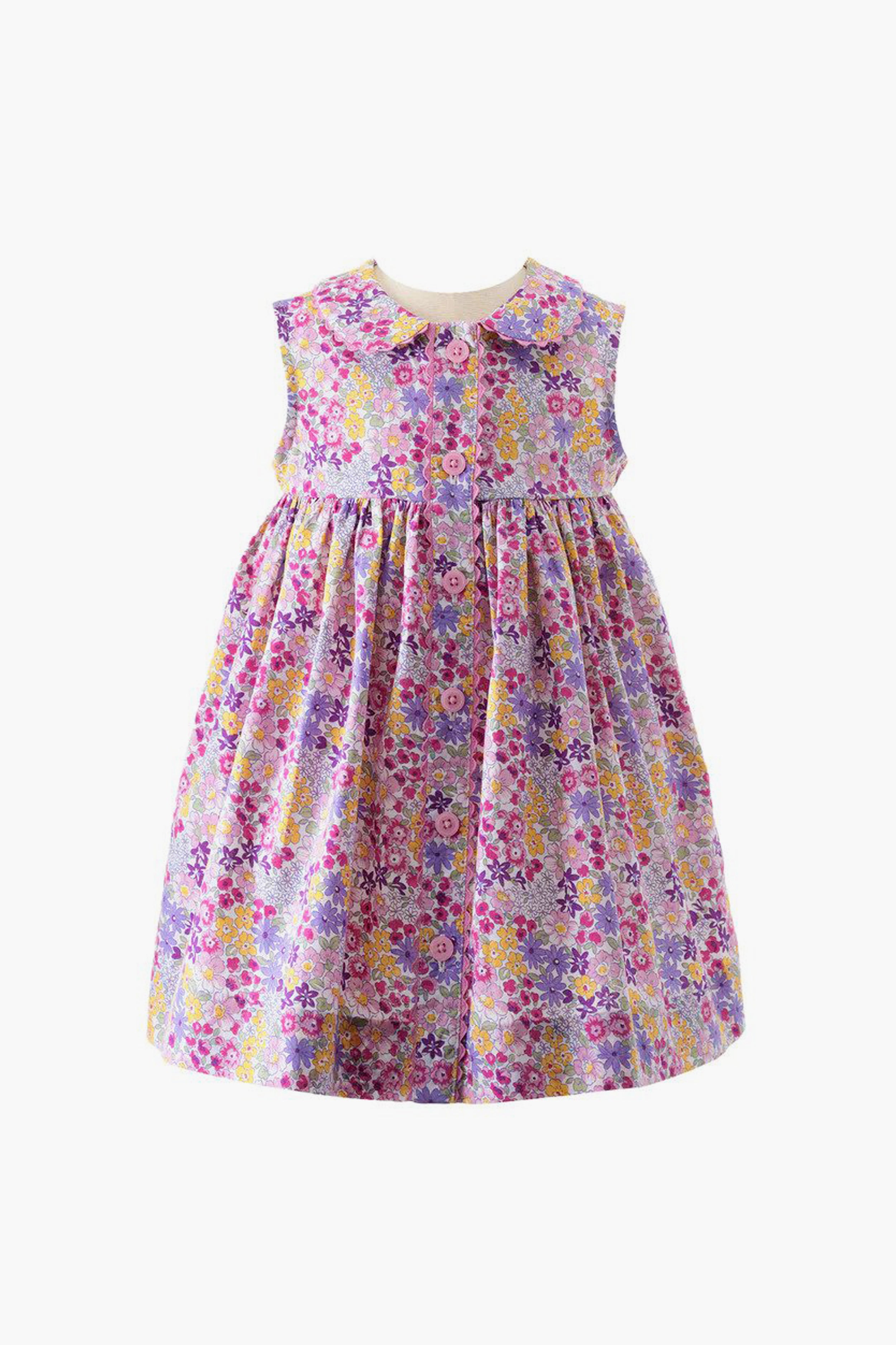 Summer Floral Button-Front Dress & Bloomers-Charming Tale Store