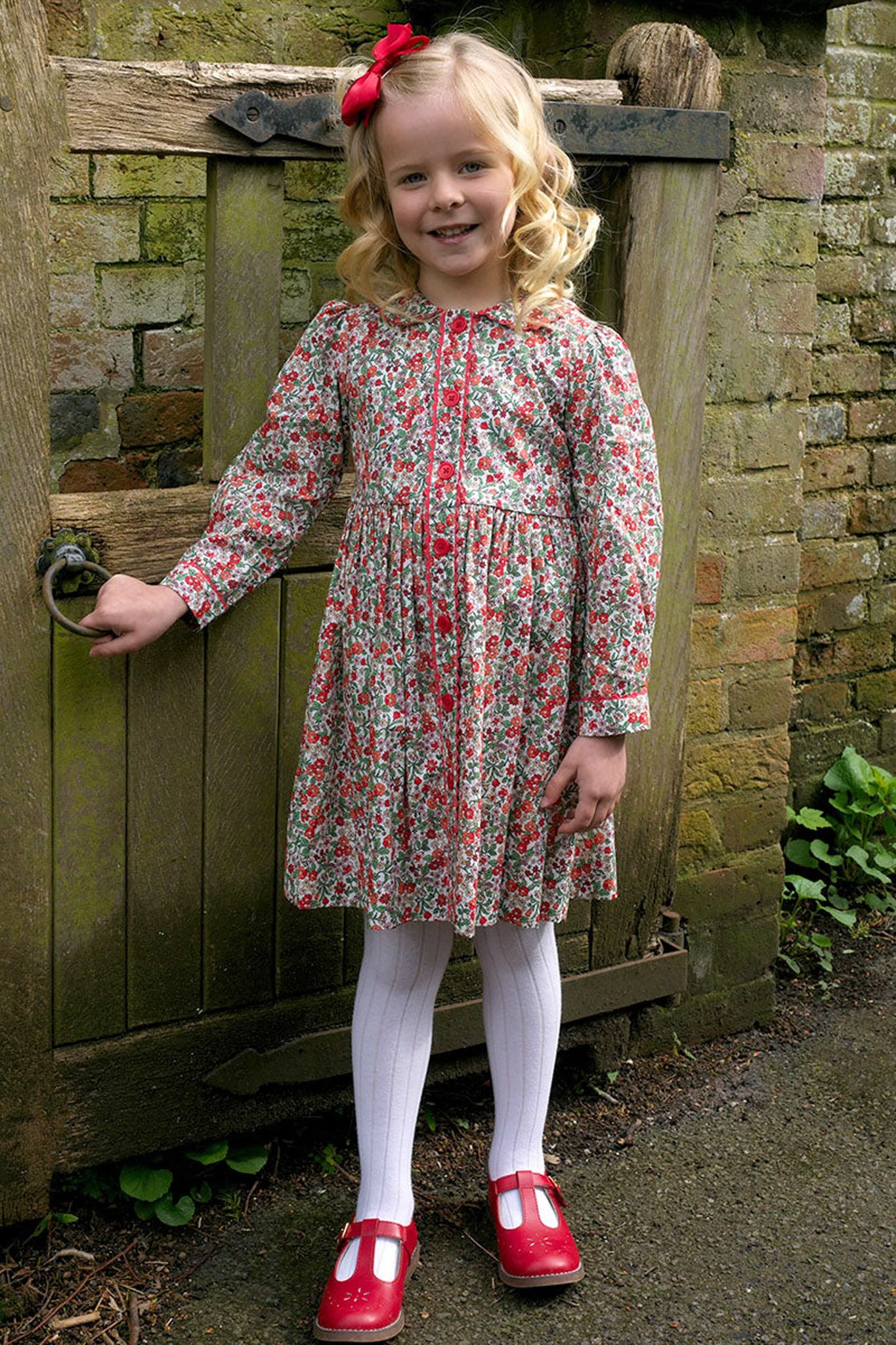 Botanical Button-Front Dress-Charming Tale Store