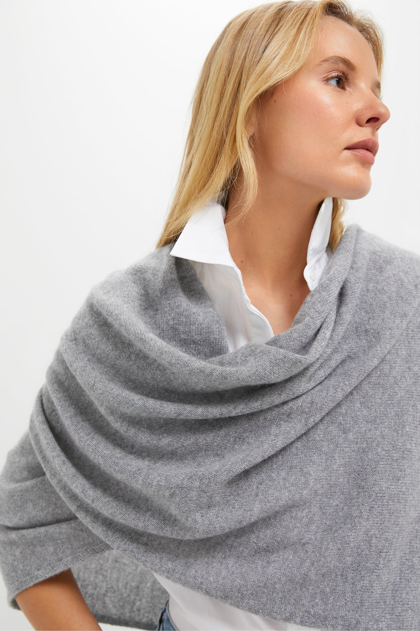 Shadow Gray Cashmere Blanket Scarf-Charming Tale Store