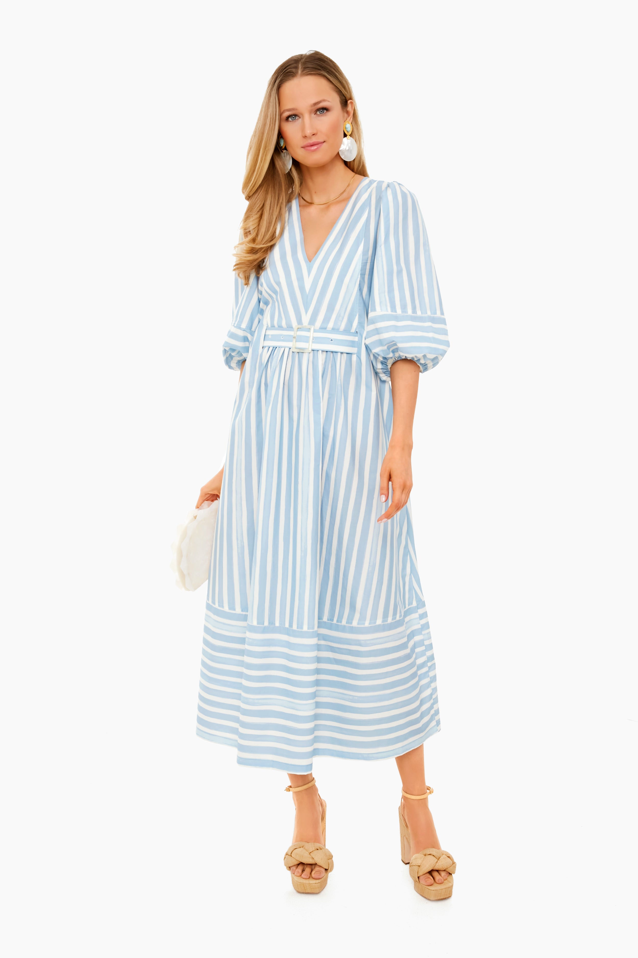 Cove Stripe Ailee Cabana Belted Maxi Dress-Charming Tale Store