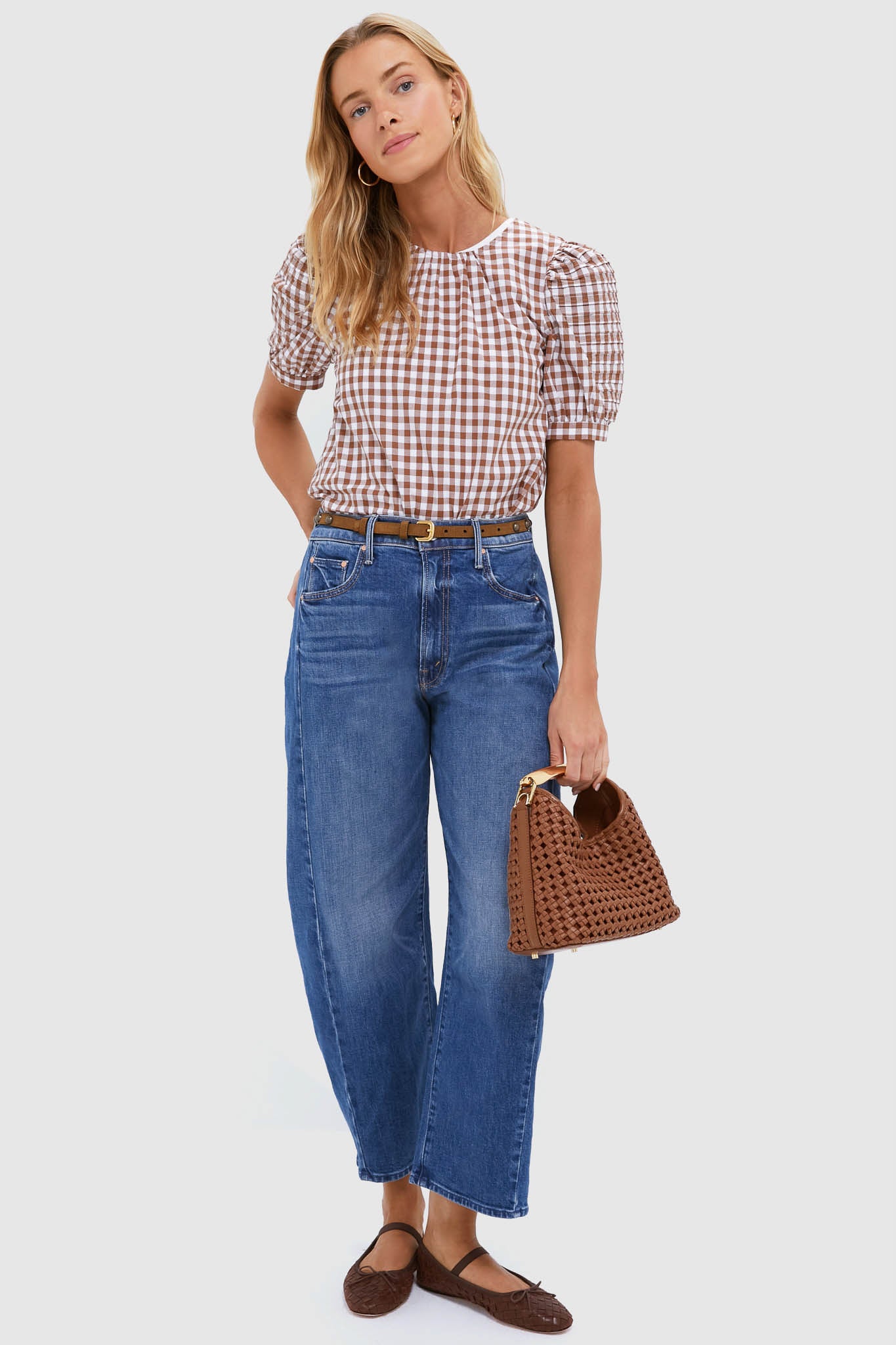 Espresso Woven Leather Leonie Flats-Charming Tale Store