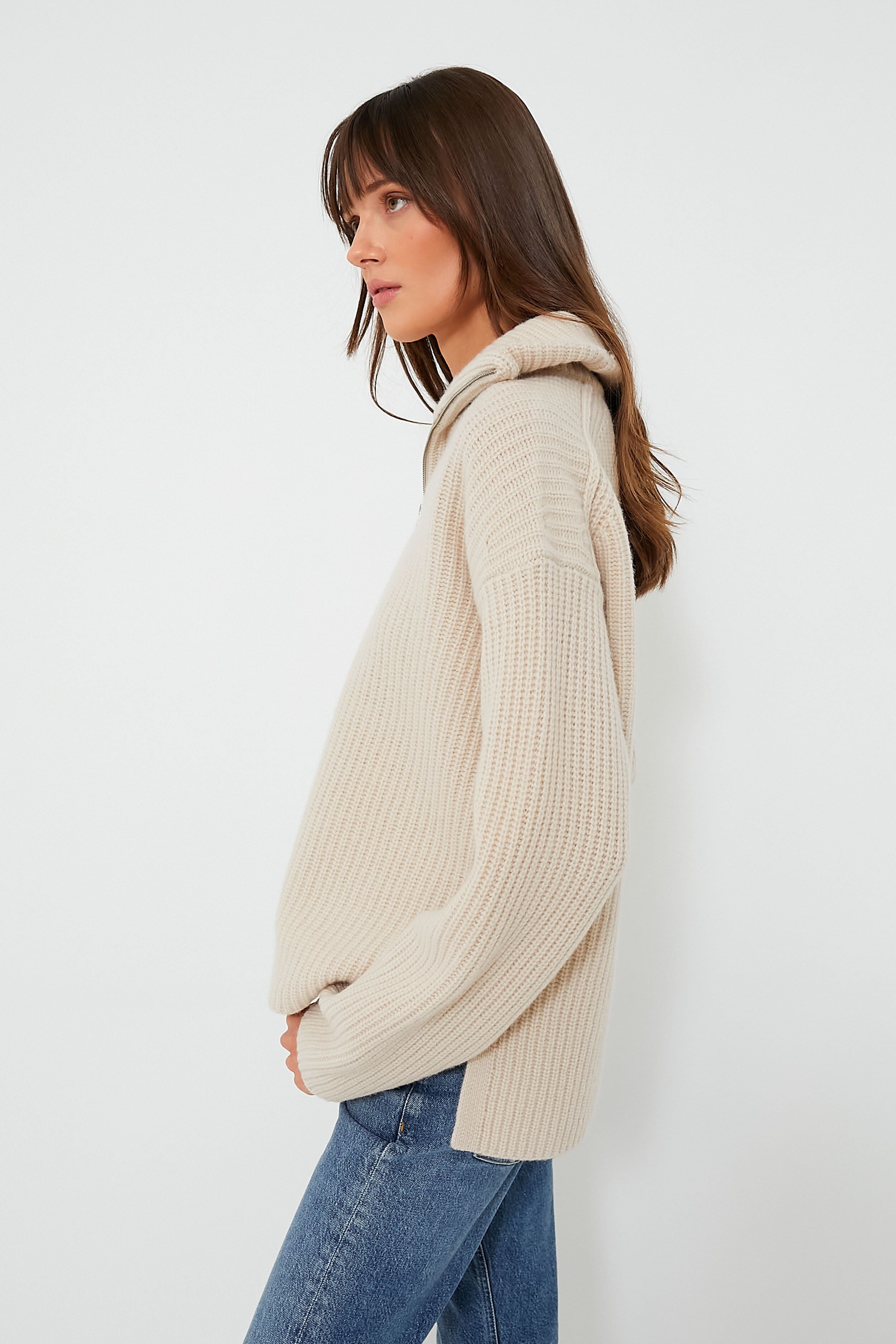 Buttermilk Felix Zip Merino Sweater-Charming Tale Store