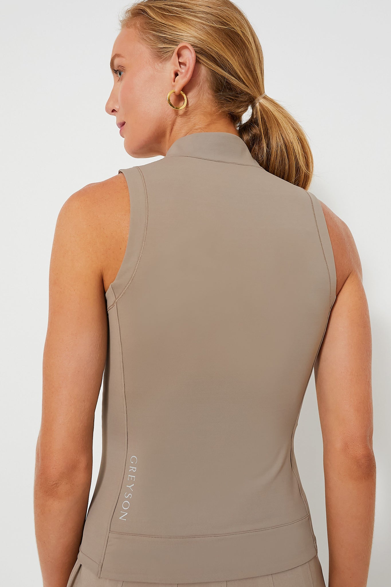 Clay Sleeveless Halley Quarter Zip-Charming Tale Store