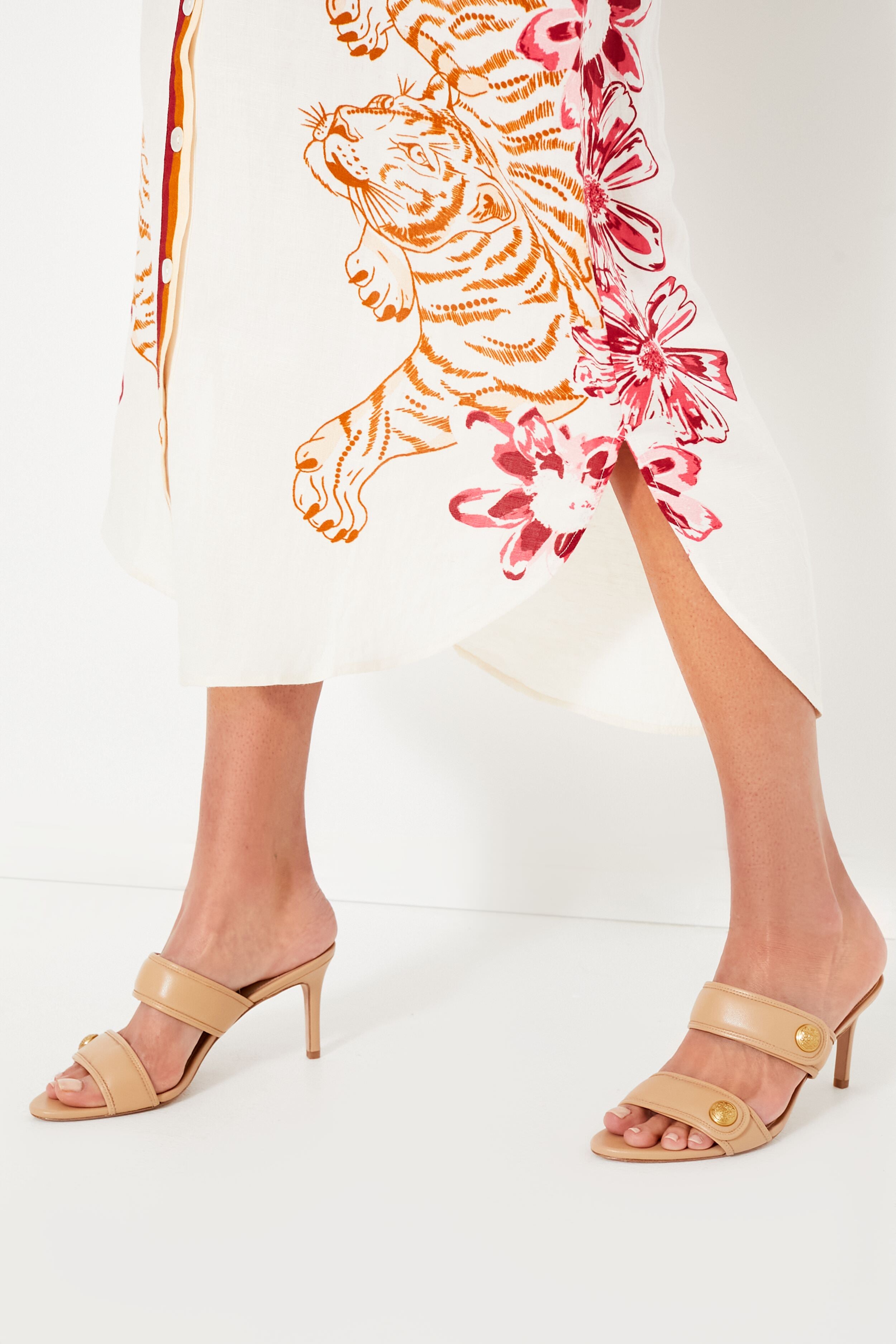 Flower Tiger Nude Tunic-Charming Tale Store