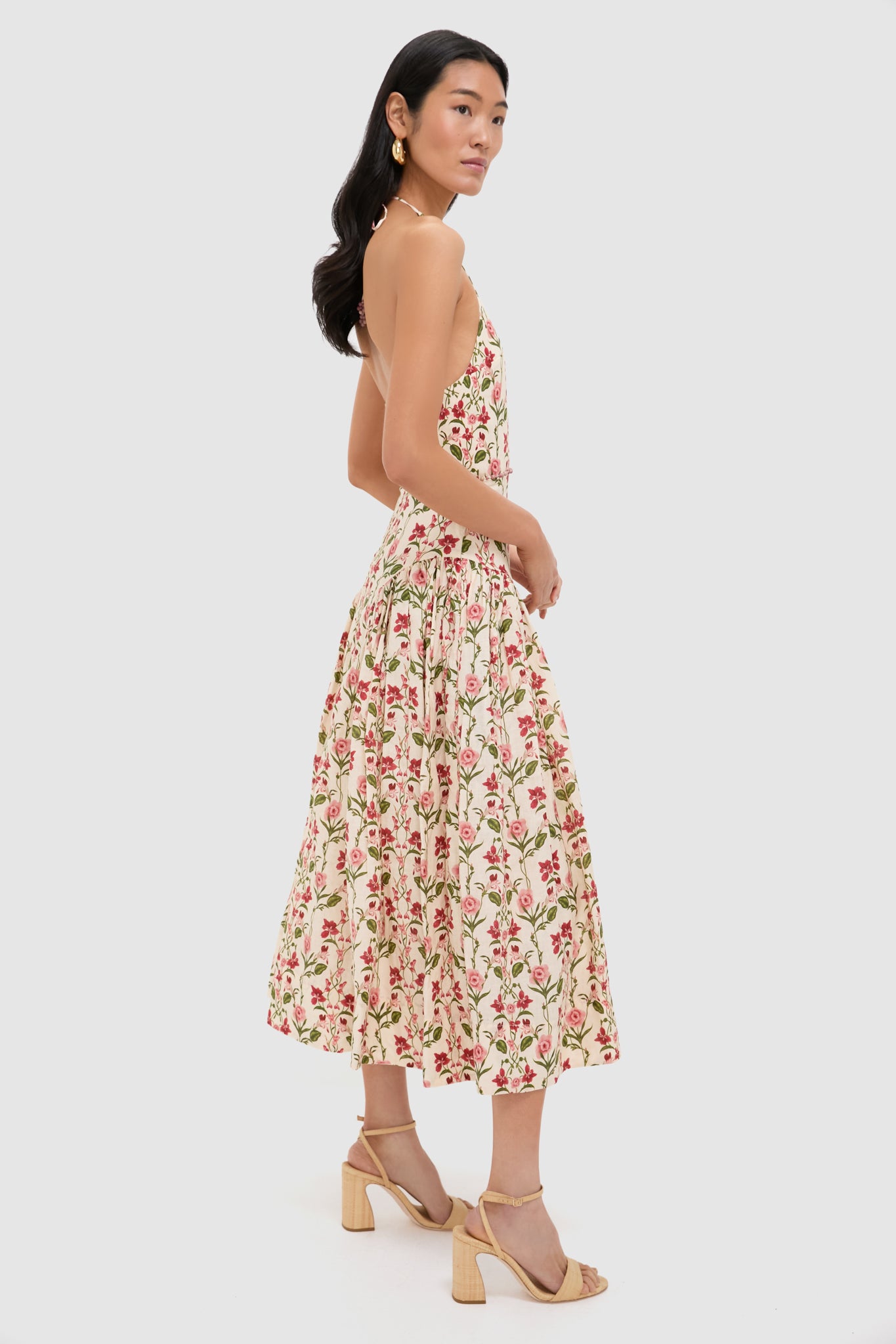 Canna Balsa Beaded Midi Dress-Charming Tale Store