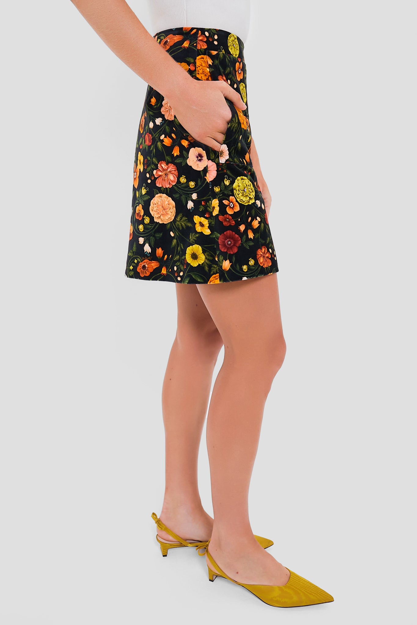 Botticelli Velvet Short Skirt-Charming Tale Store