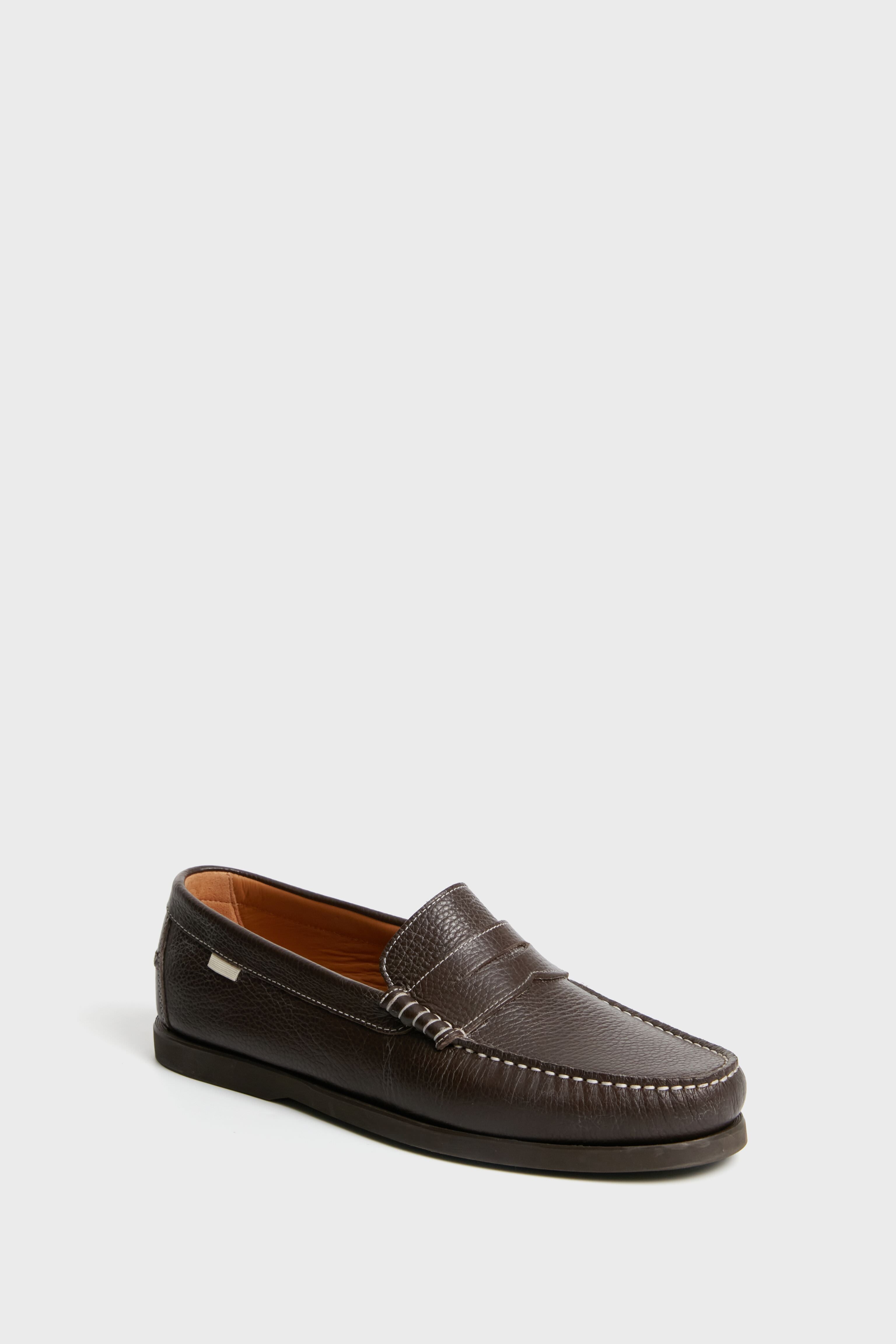 Chocolate Pebbled Penny Loafer-Charming Tale Store