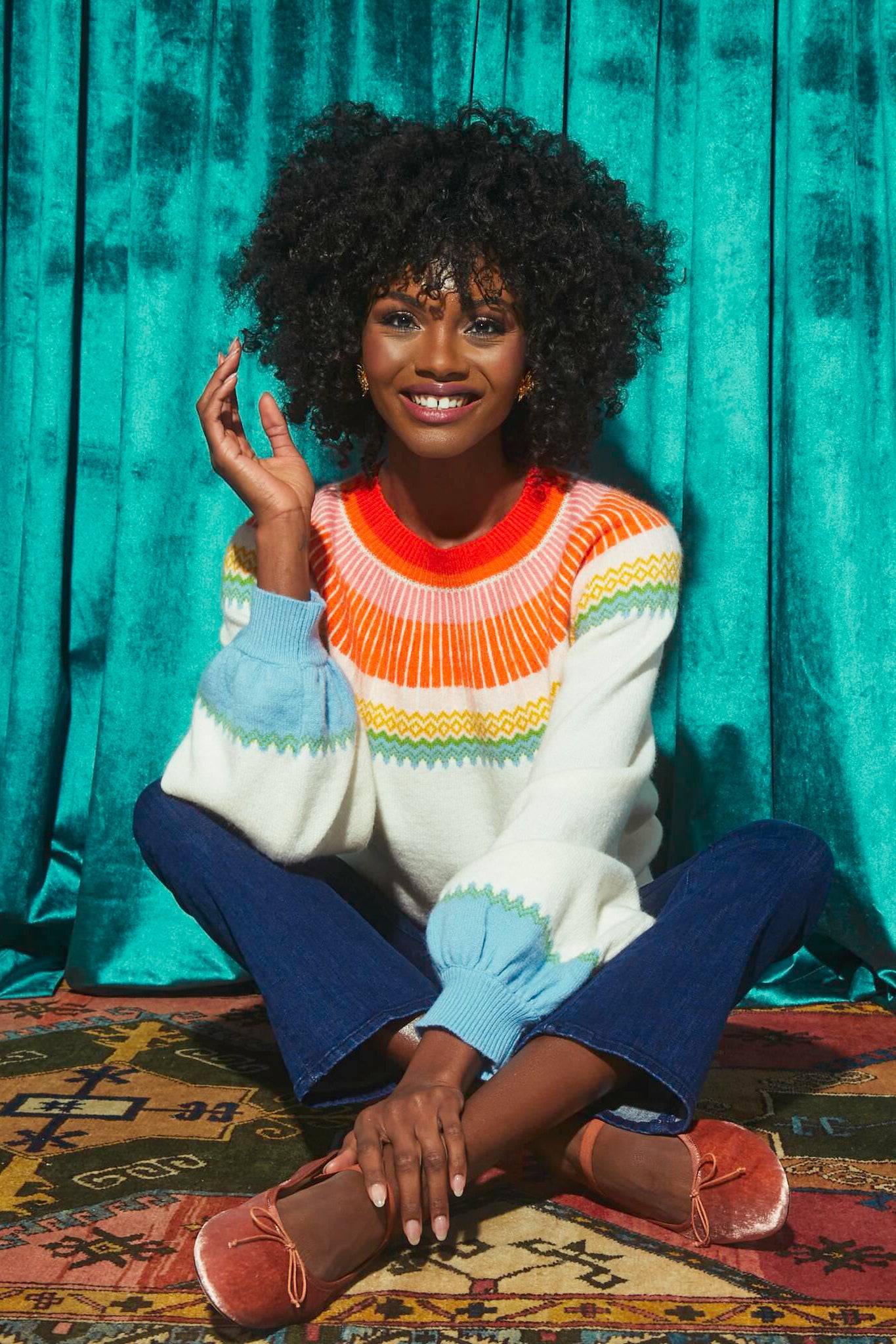 Pastel Color Block Sweater-Charming Tale Store