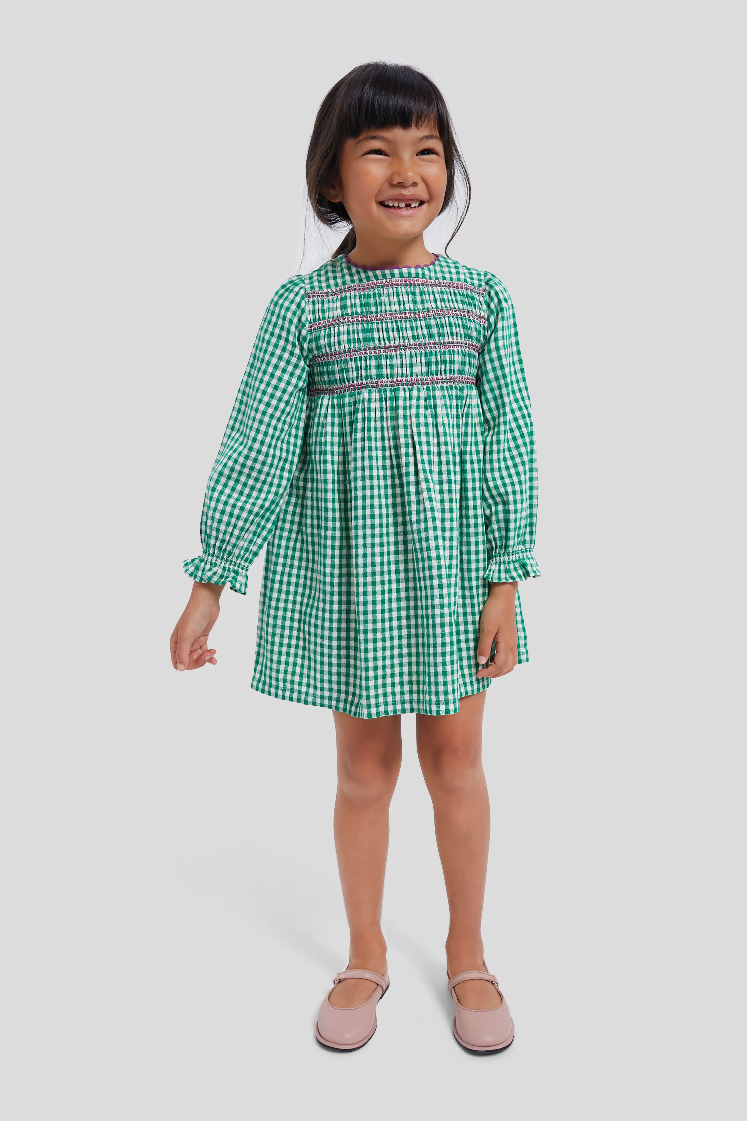 Gingham Green Malice Dress-Charming Tale Store