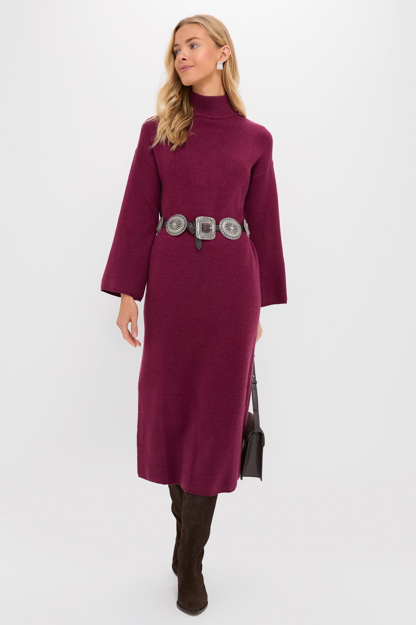 Cranberry Vivianne Midi Dress-Charming Tale Store