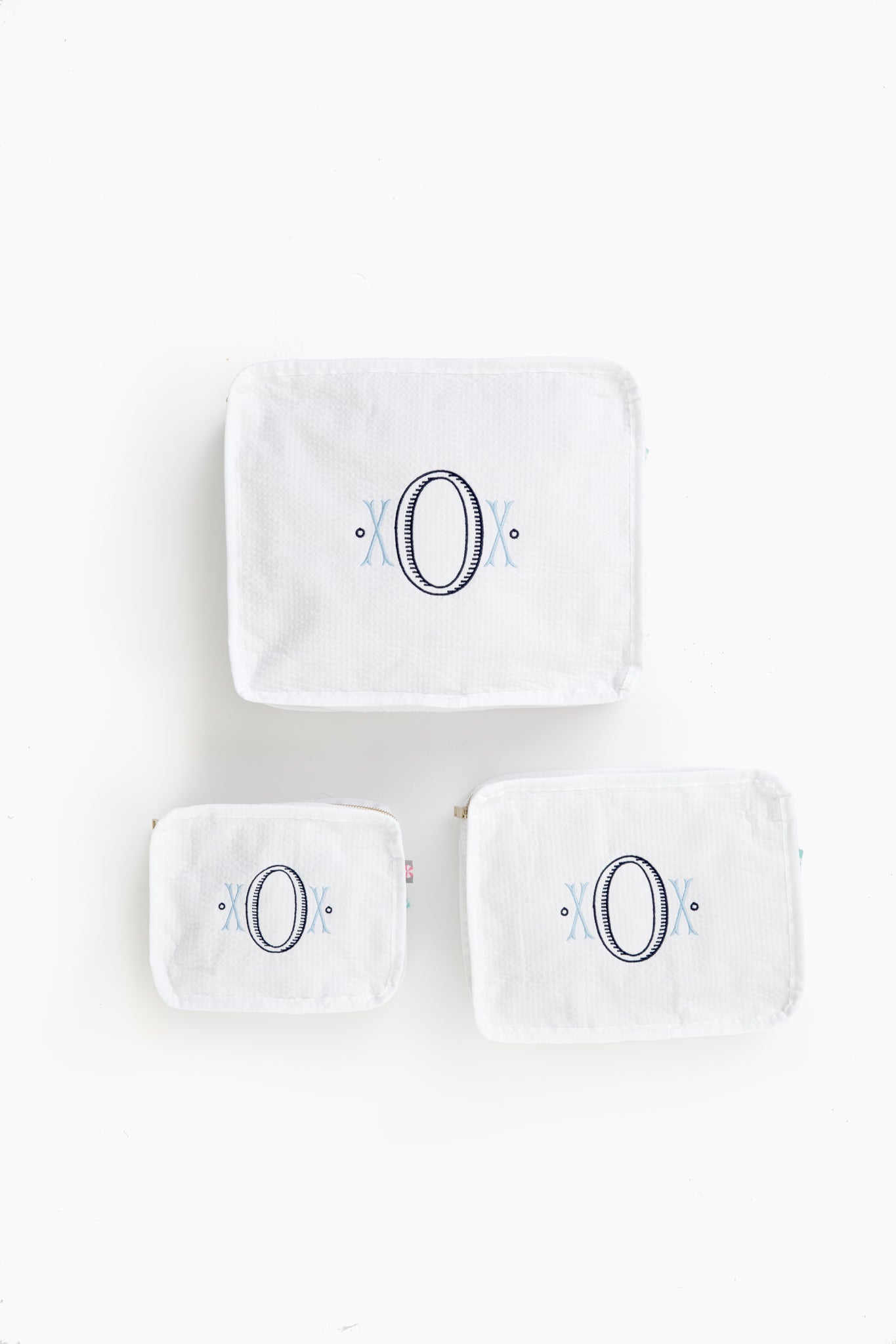 White Seersucker Travel Set-Charming Tale Store