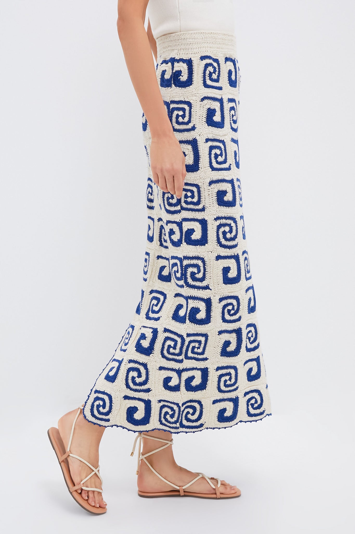 Blue Swirl Crochet Ana Skirt-Charming Tale Store