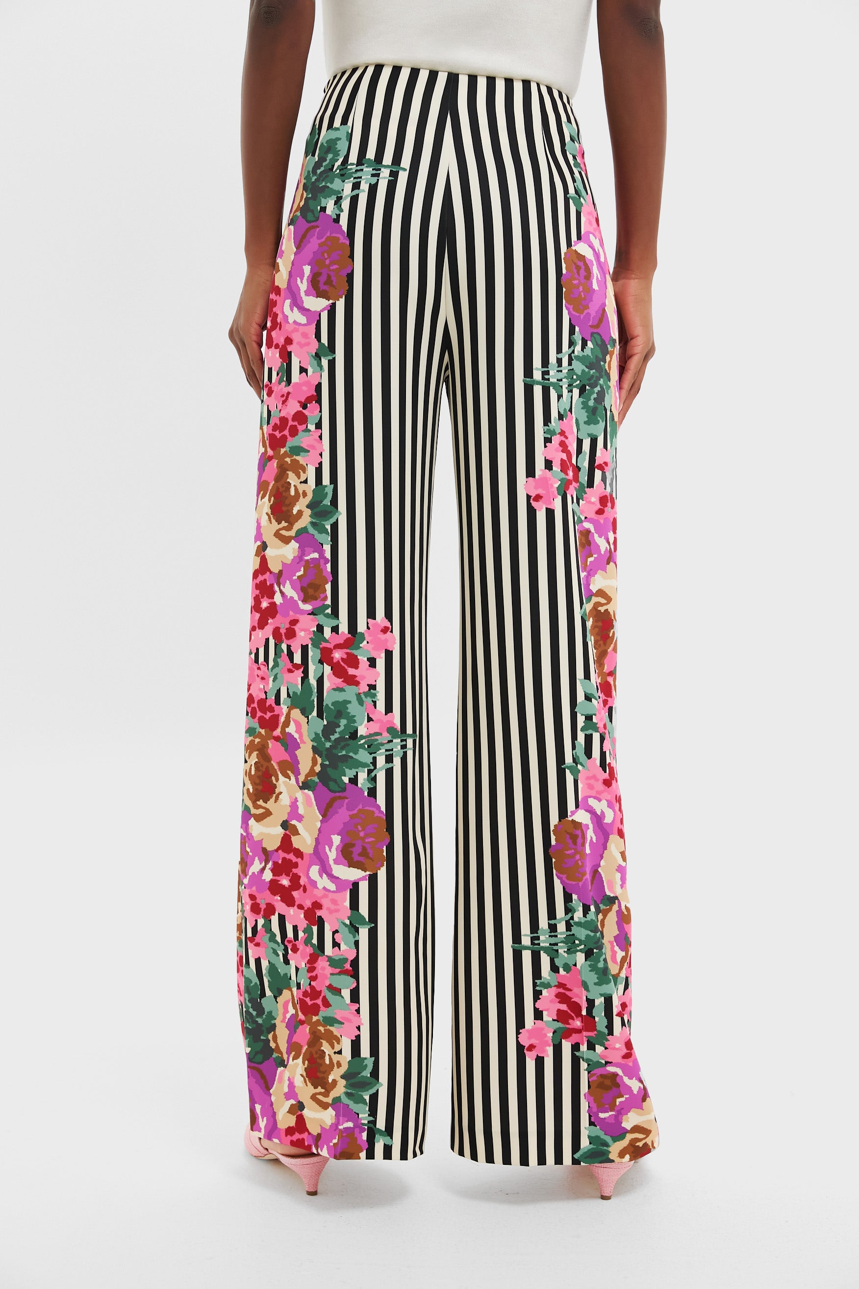 Flowering Trellis Drapey Twill Erin Pants-Charming Tale Store