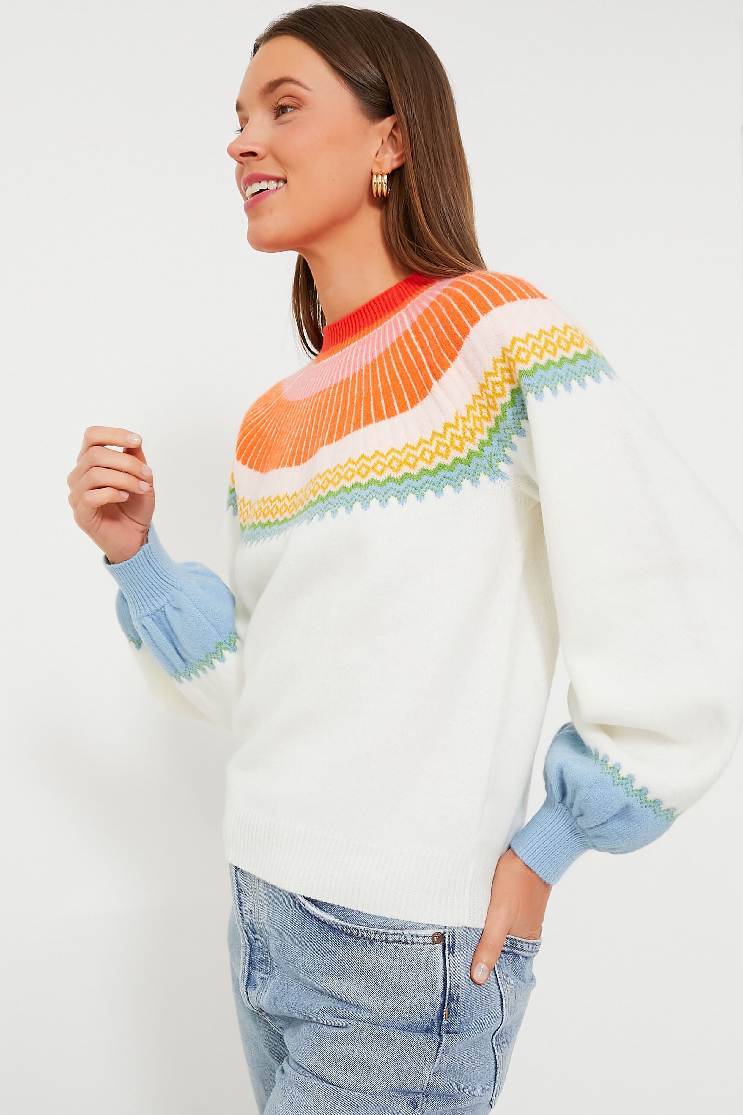Pastel Color Block Sweater-Charming Tale Store