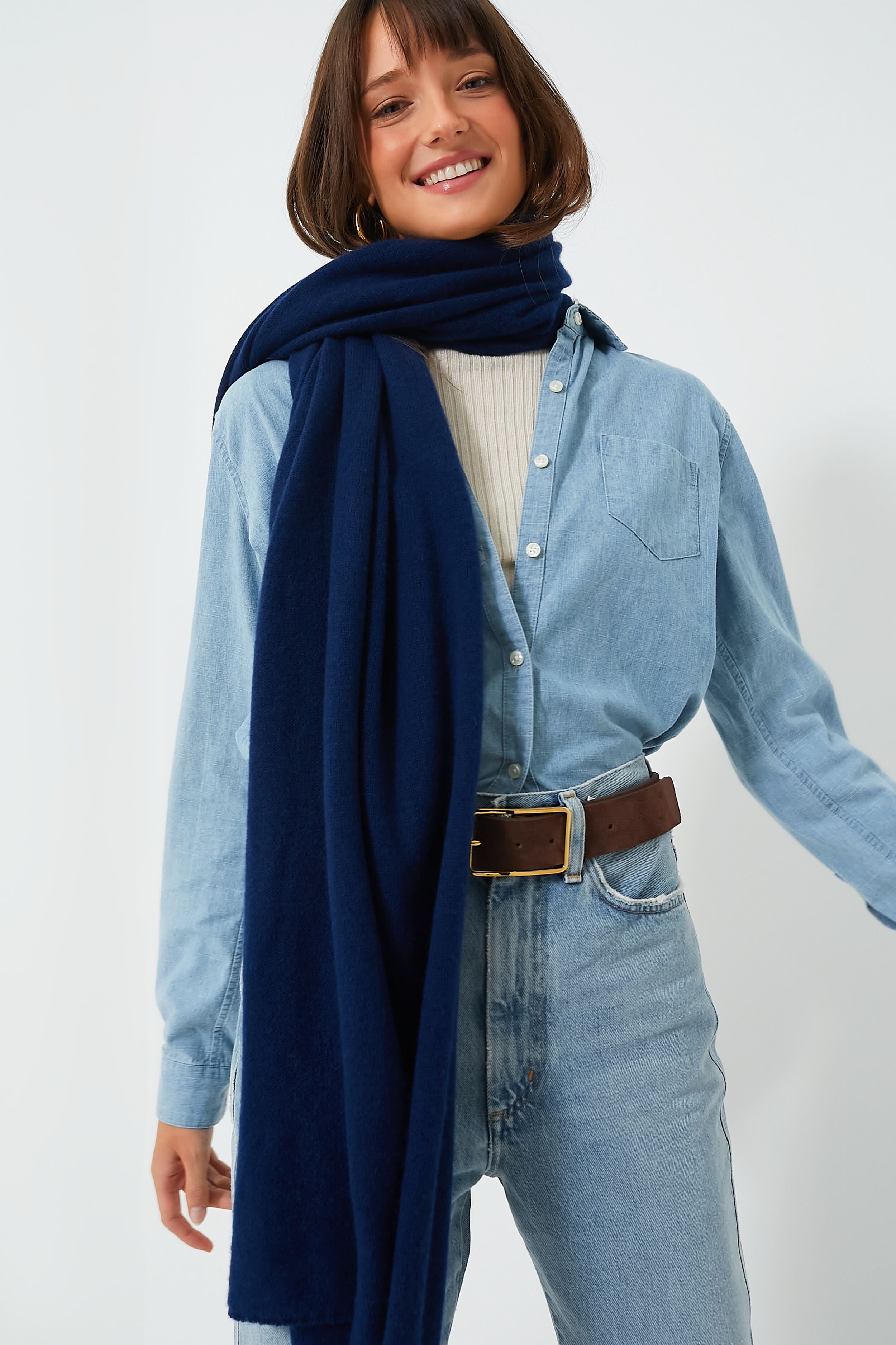 Exclusive Navy Cashmere Travel Wrap-Charming Tale Store