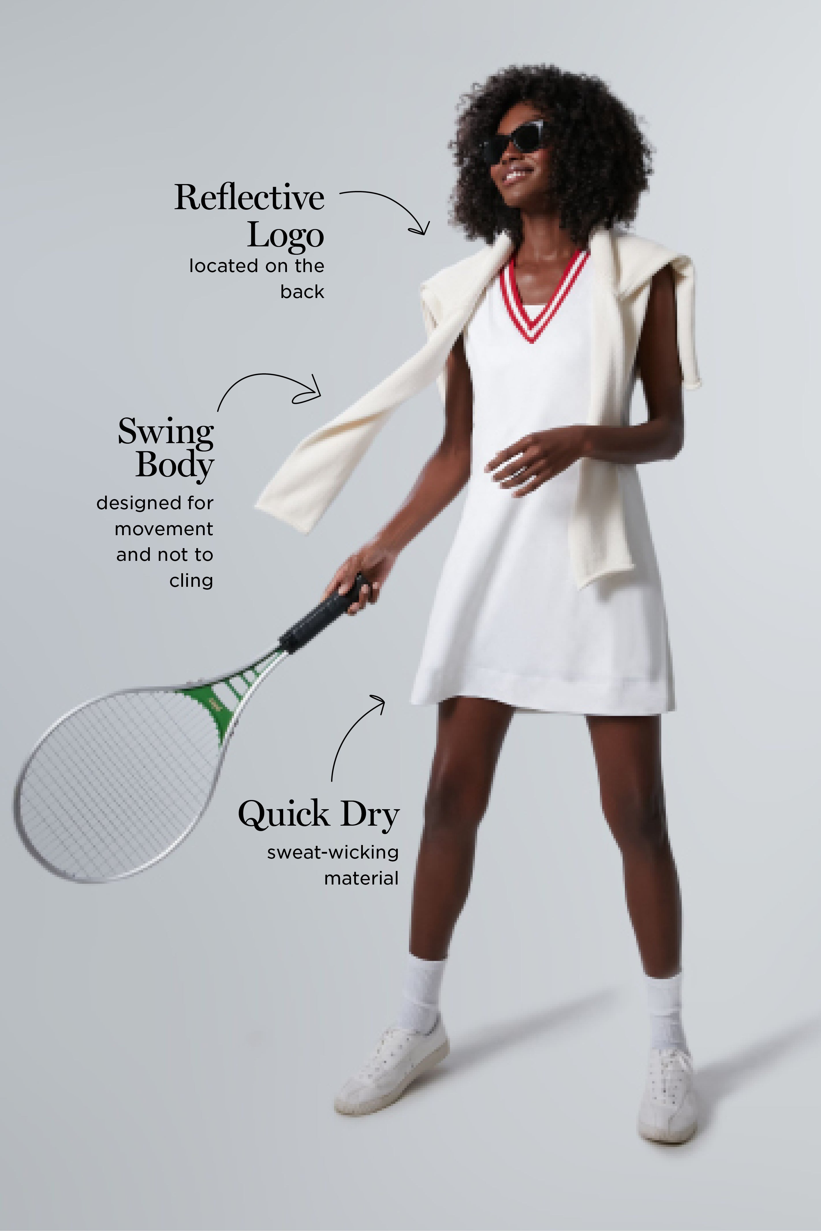 White and Retro Red Suzanne Tennis Dress-Charming Tale Store