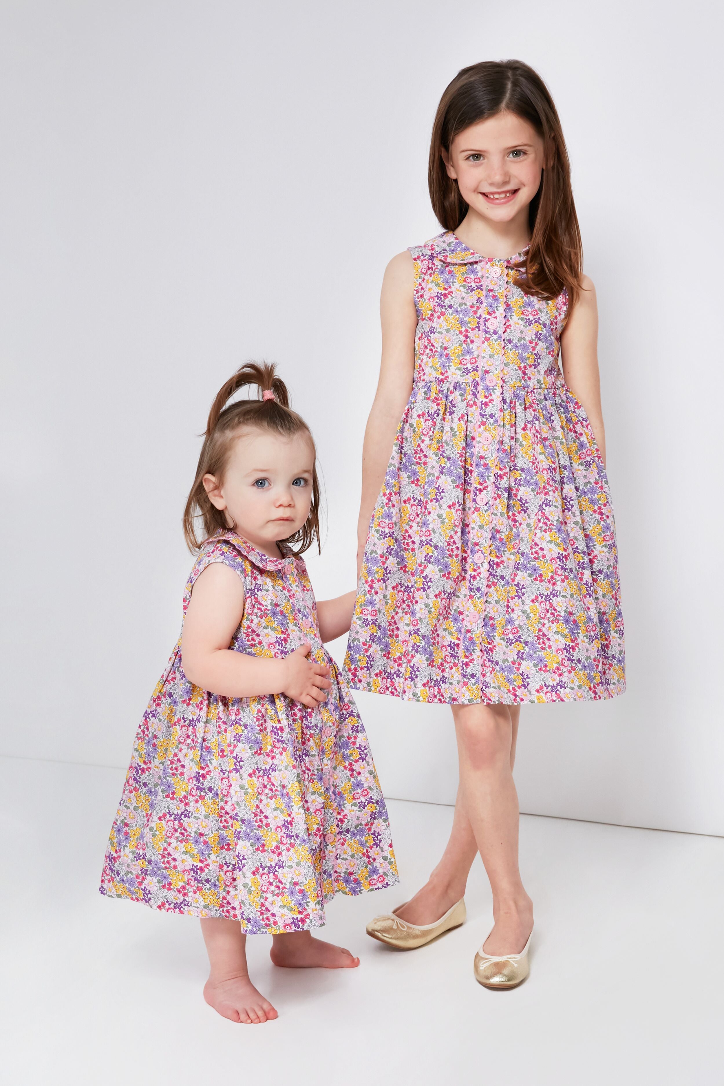 Summer Floral Button-Front Dress & Bloomers-Charming Tale Store
