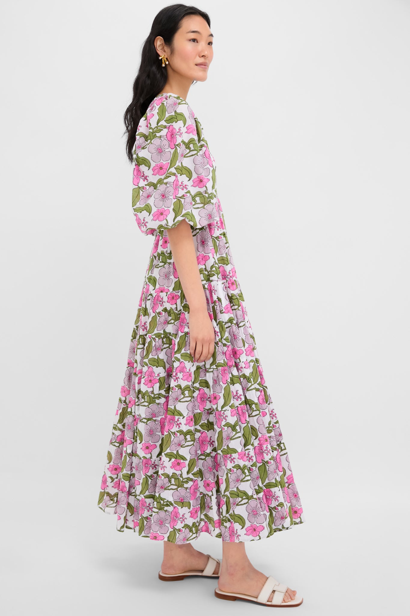 Flower Power Print Alice Dress-Charming Tale Store