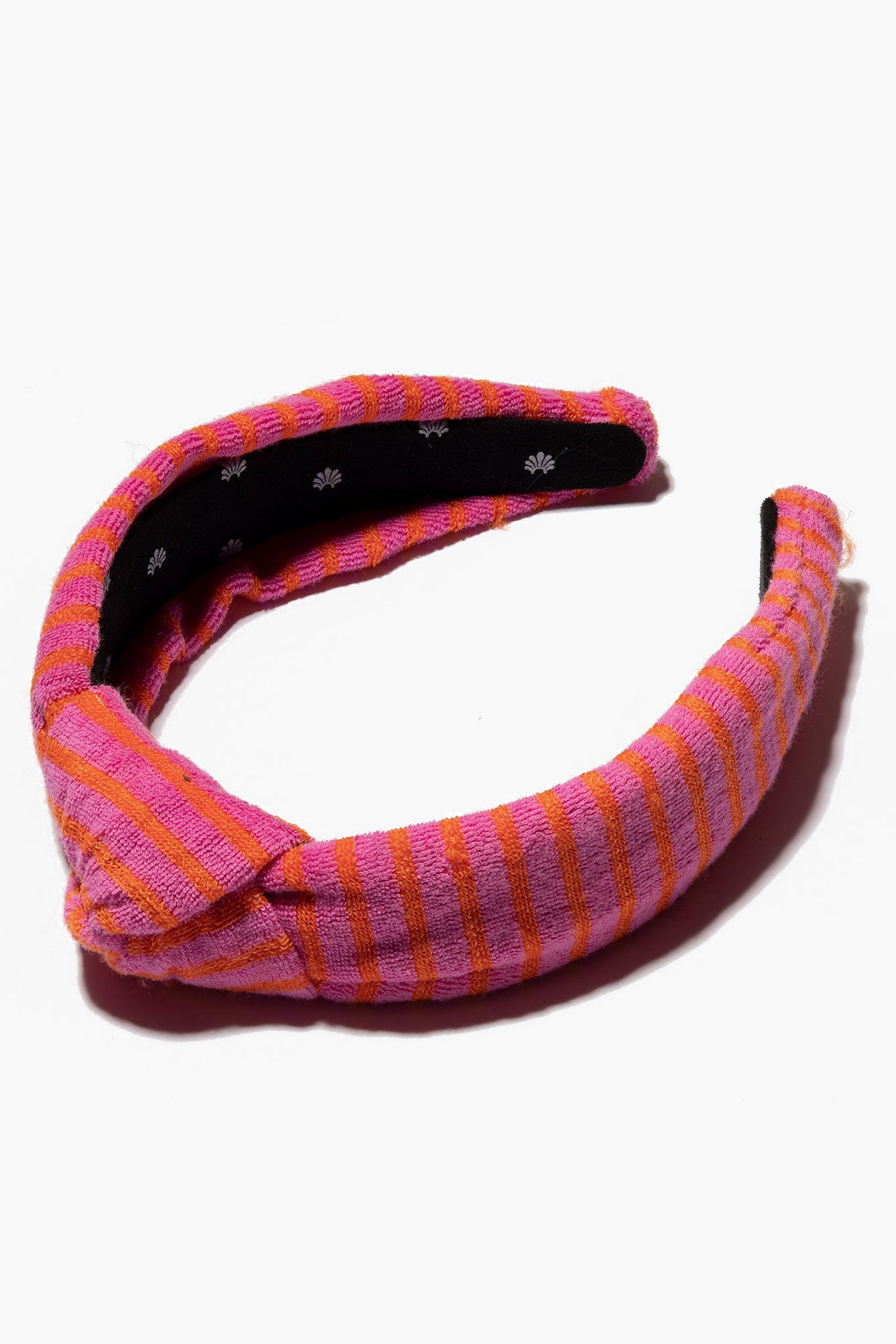 Fuchsia Tangerine Terry Cloth Knotted Headband-Charming Tale Store