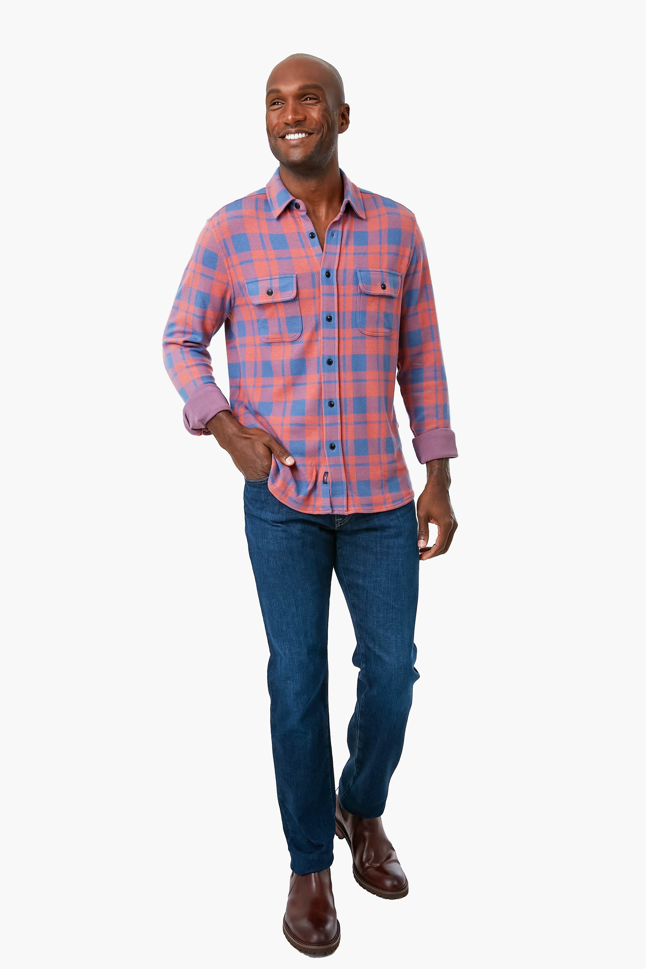 Rose Blue Check Legend Sweater Shirt-Charming Tale Store