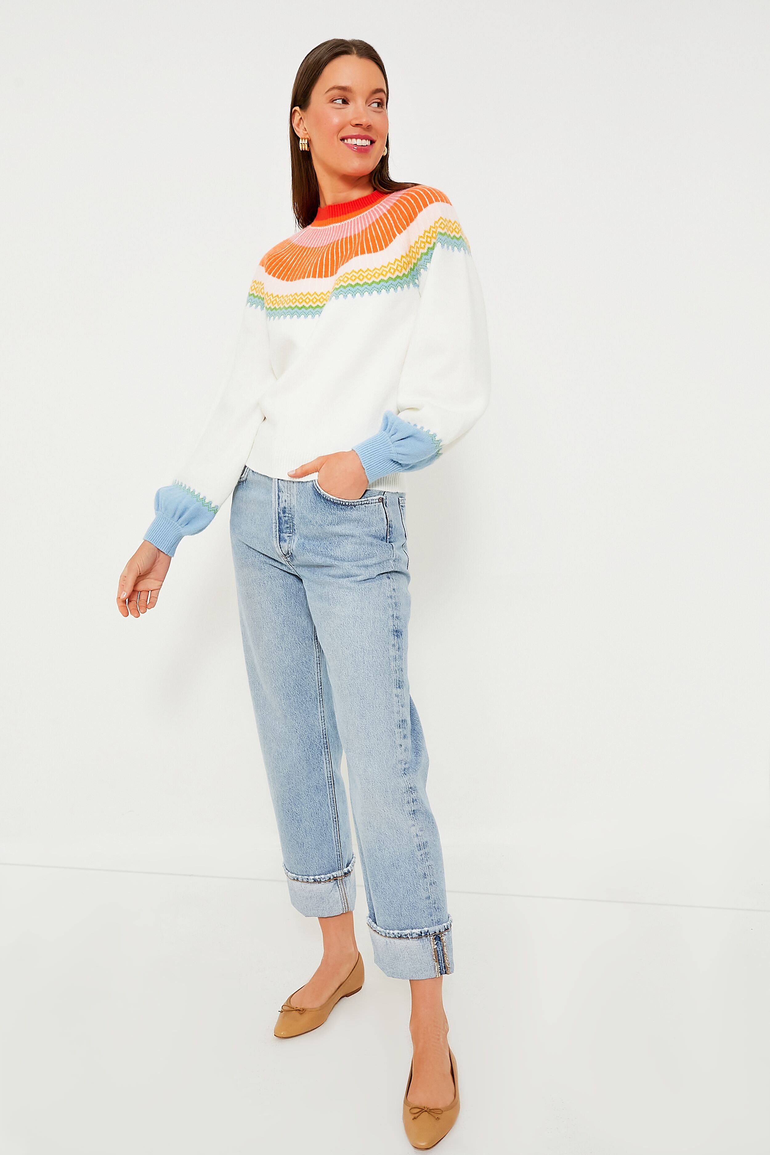 Pastel Color Block Sweater-Charming Tale Store