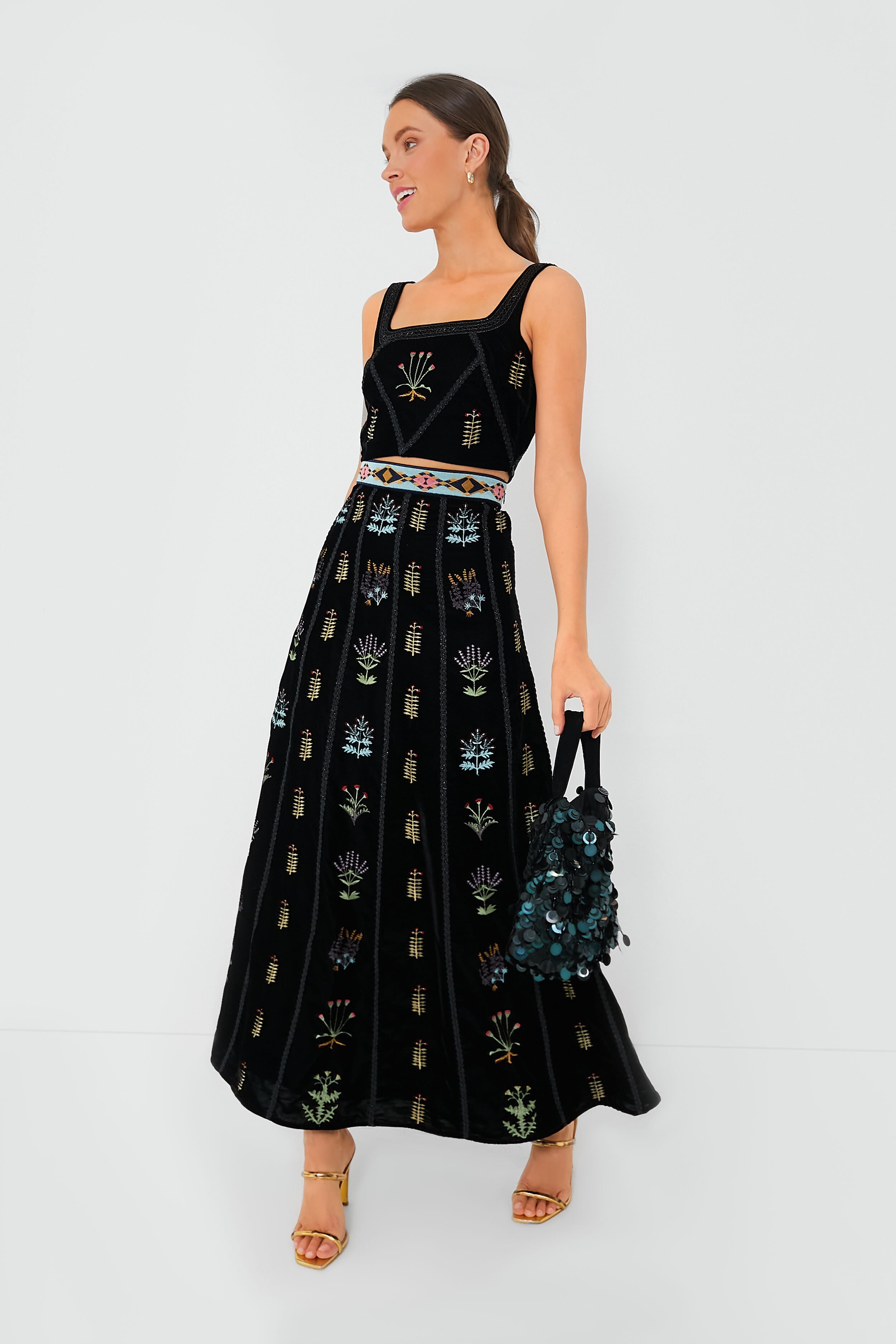 Dark Peacock Sequin Gala Bag-Charming Tale Store