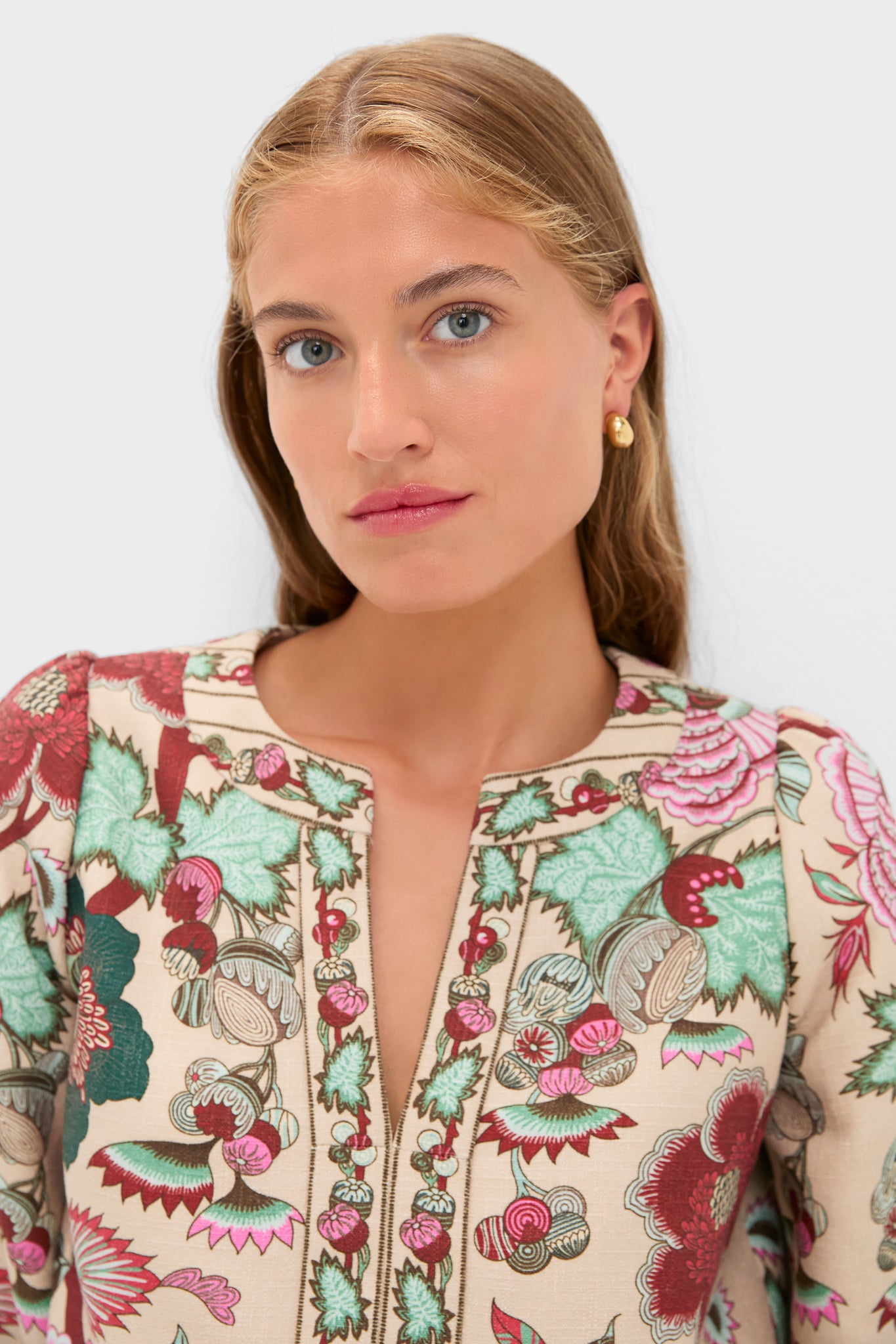 Garden Scrollwork V-Neck Maxine Top-Charming Tale Store