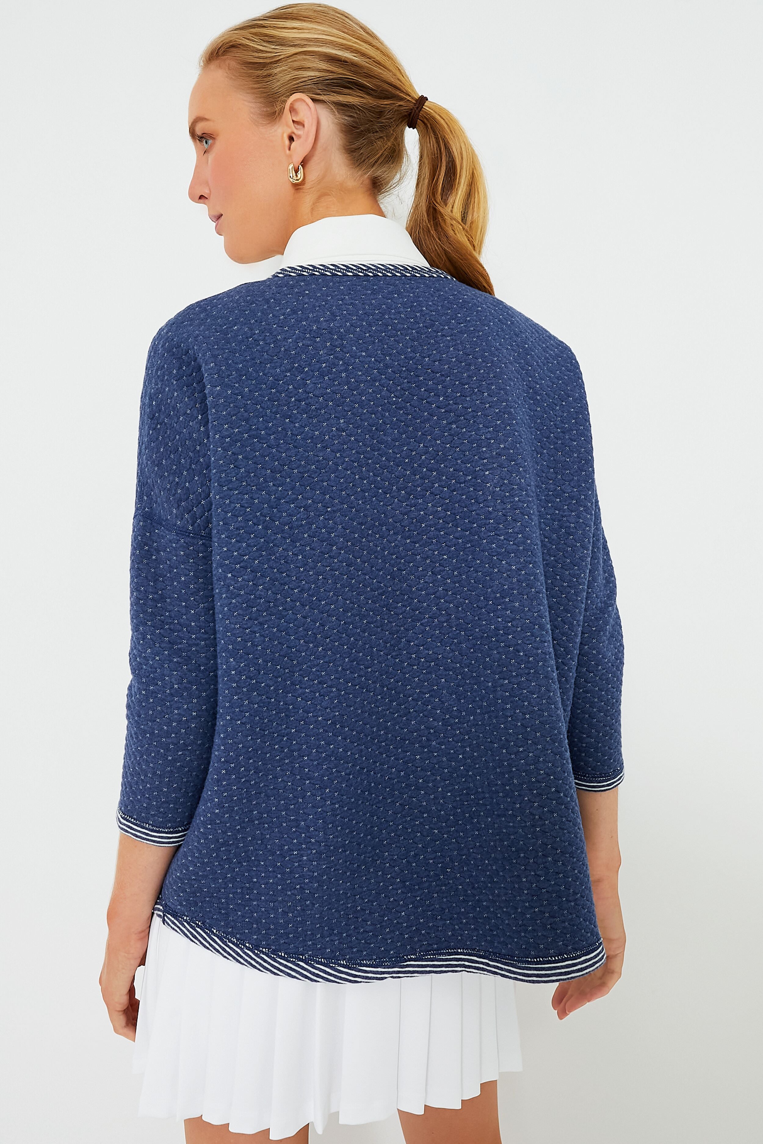 Heathered Navy Reversible Ally Swing Sweatshirt-Charming Tale Store