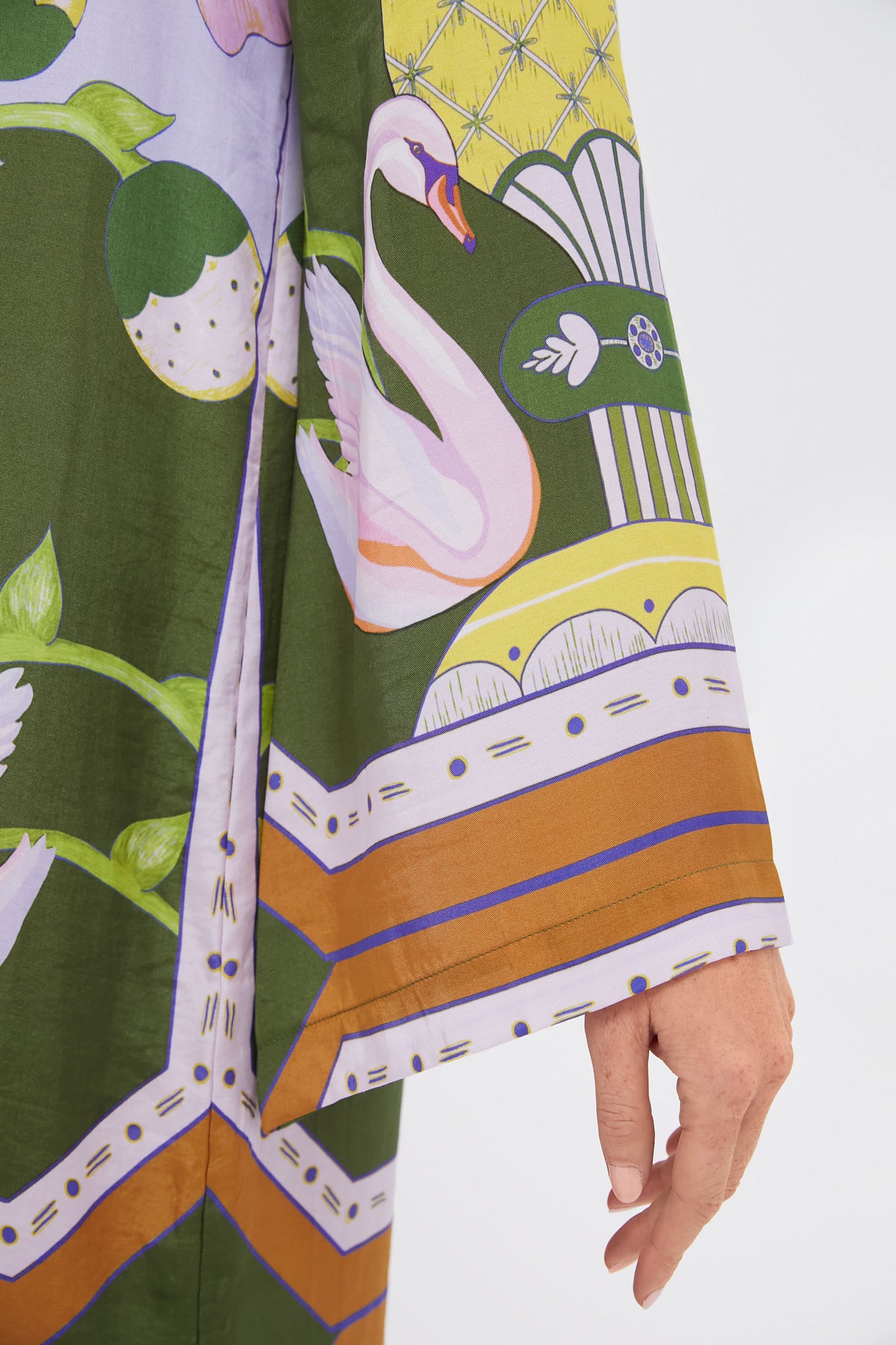 Green Multicolor Print Lilian Dress-Charming Tale Store