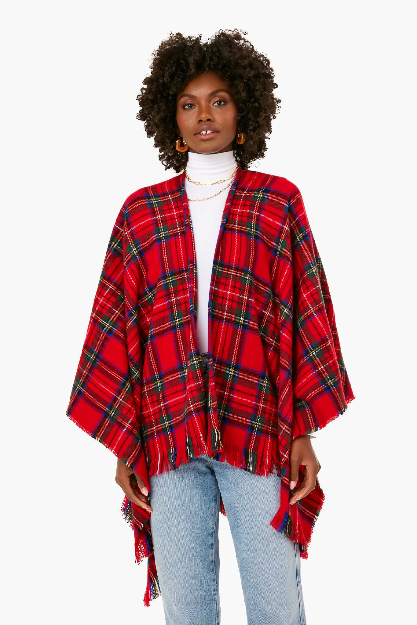 Exclusive Ruana Plaid Poncho-Charming Tale Store
