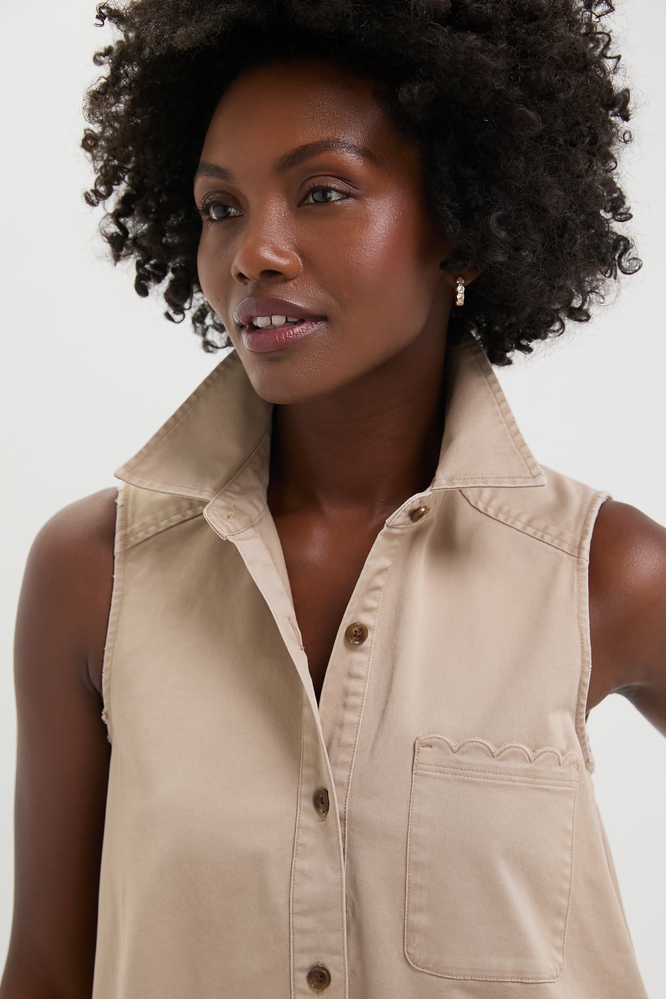 Tan Khaki Sleeveless Callahan Dress-Charming Tale Store