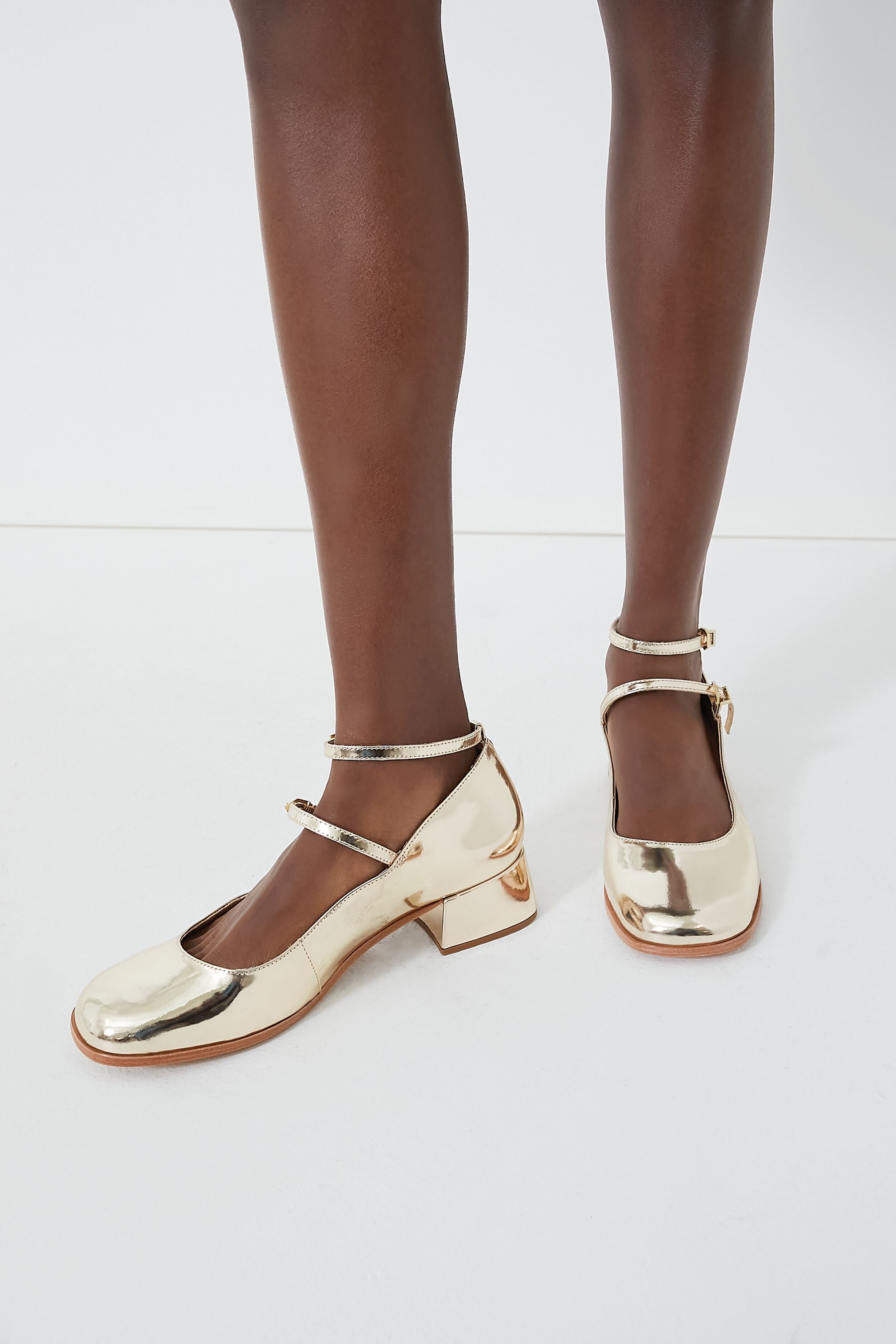 Gold Dorothy Low Heels-Charming Tale Store