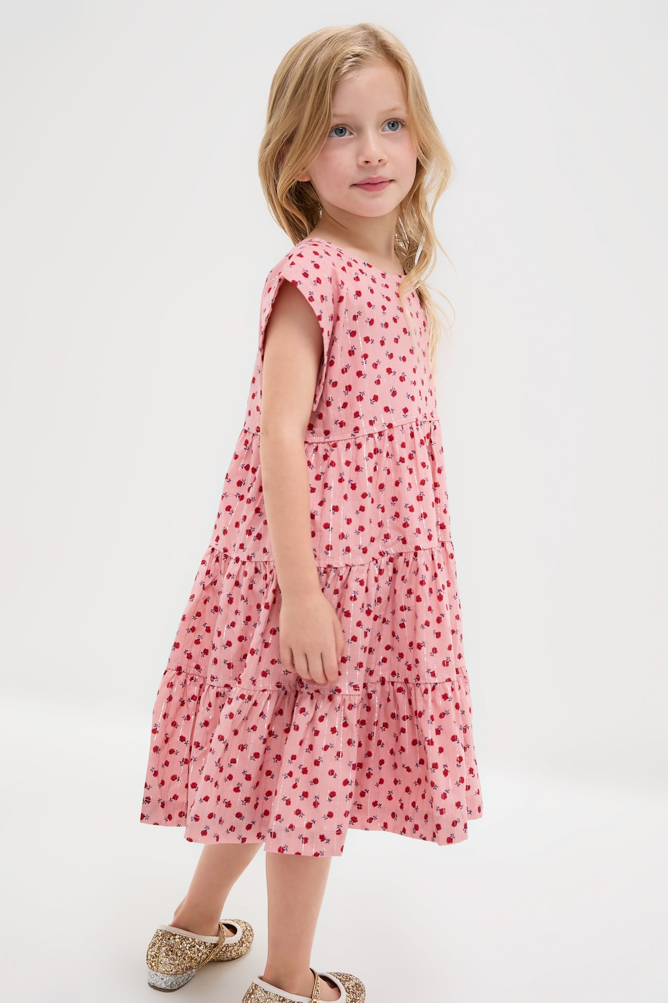 Girls Peachy Dress-Charming Tale Store