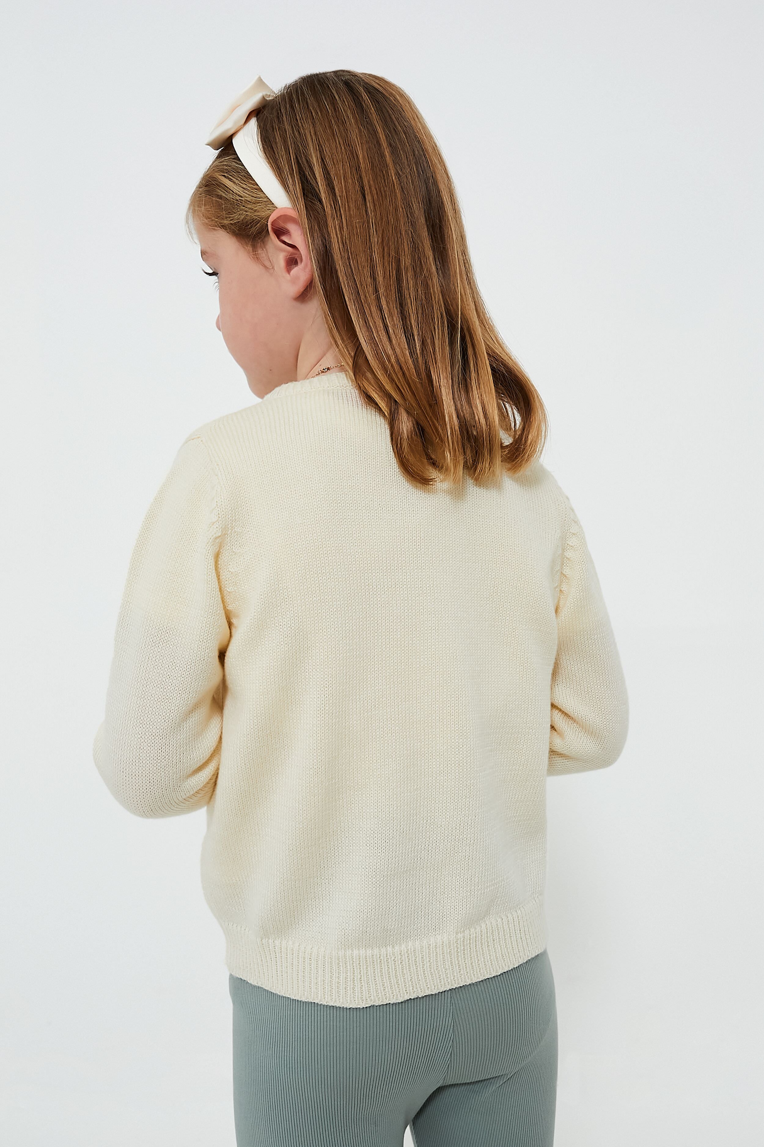 Cream Bows Girls Maude Sweater-Charming Tale Store