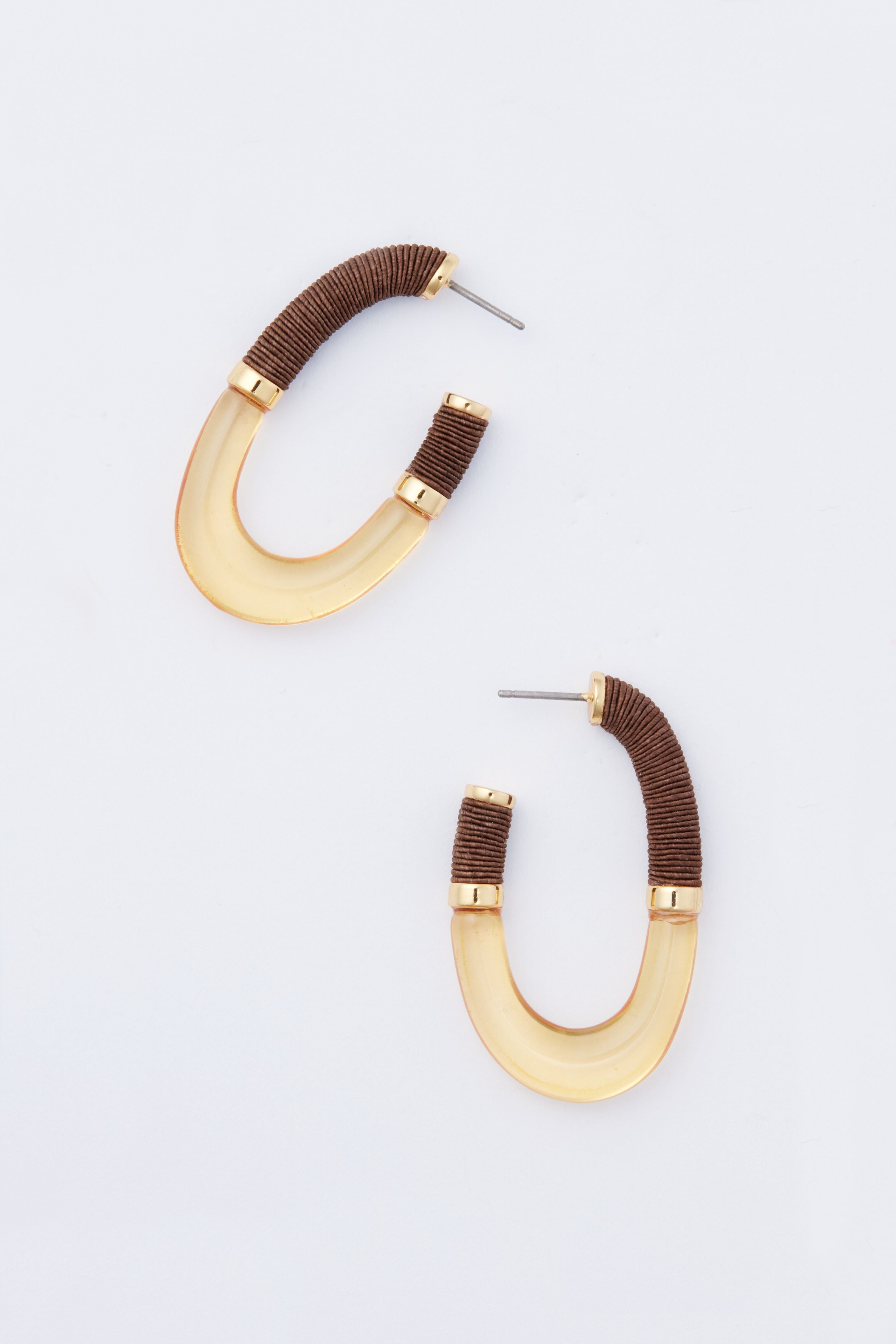 Chestnut Zuri Hoop Earrings-Charming Tale Store