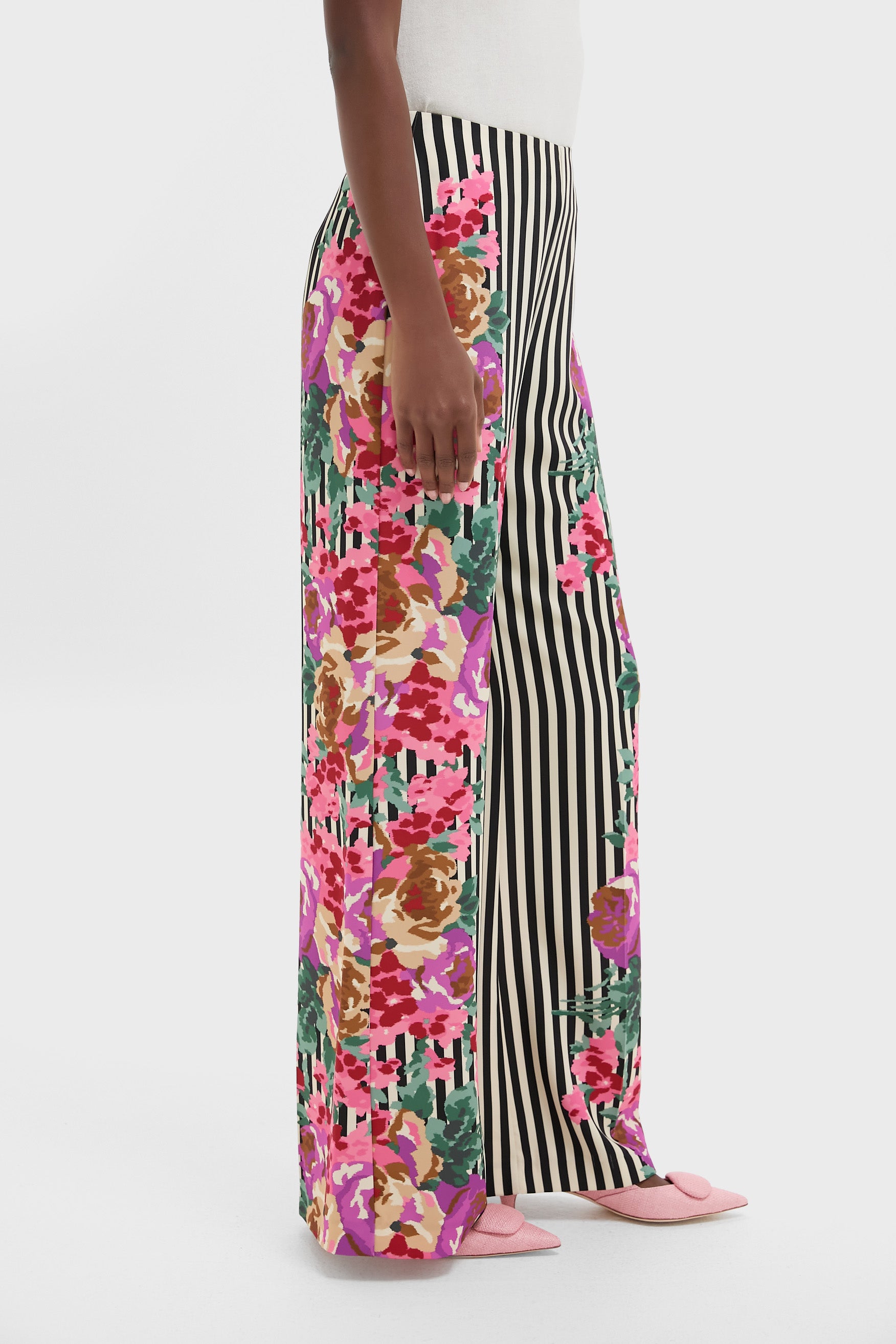 Flowering Trellis Drapey Twill Erin Pants-Charming Tale Store