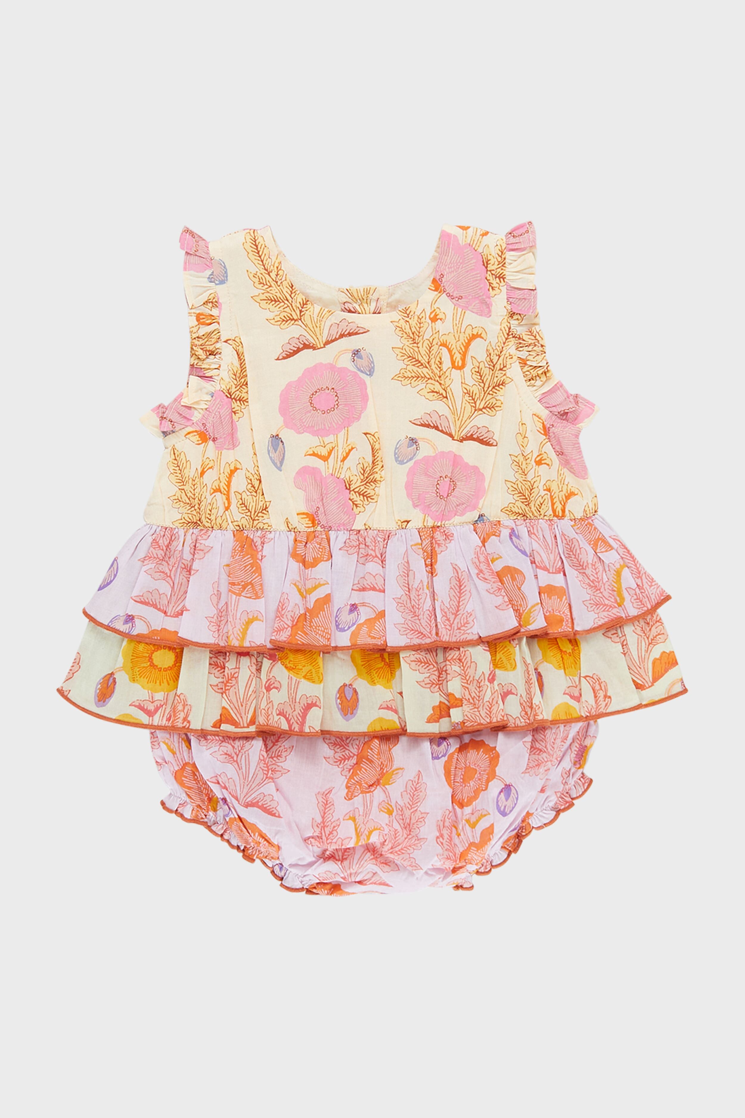 Gilded Floral Baby Girls Heidi Bubble-Charming Tale Store