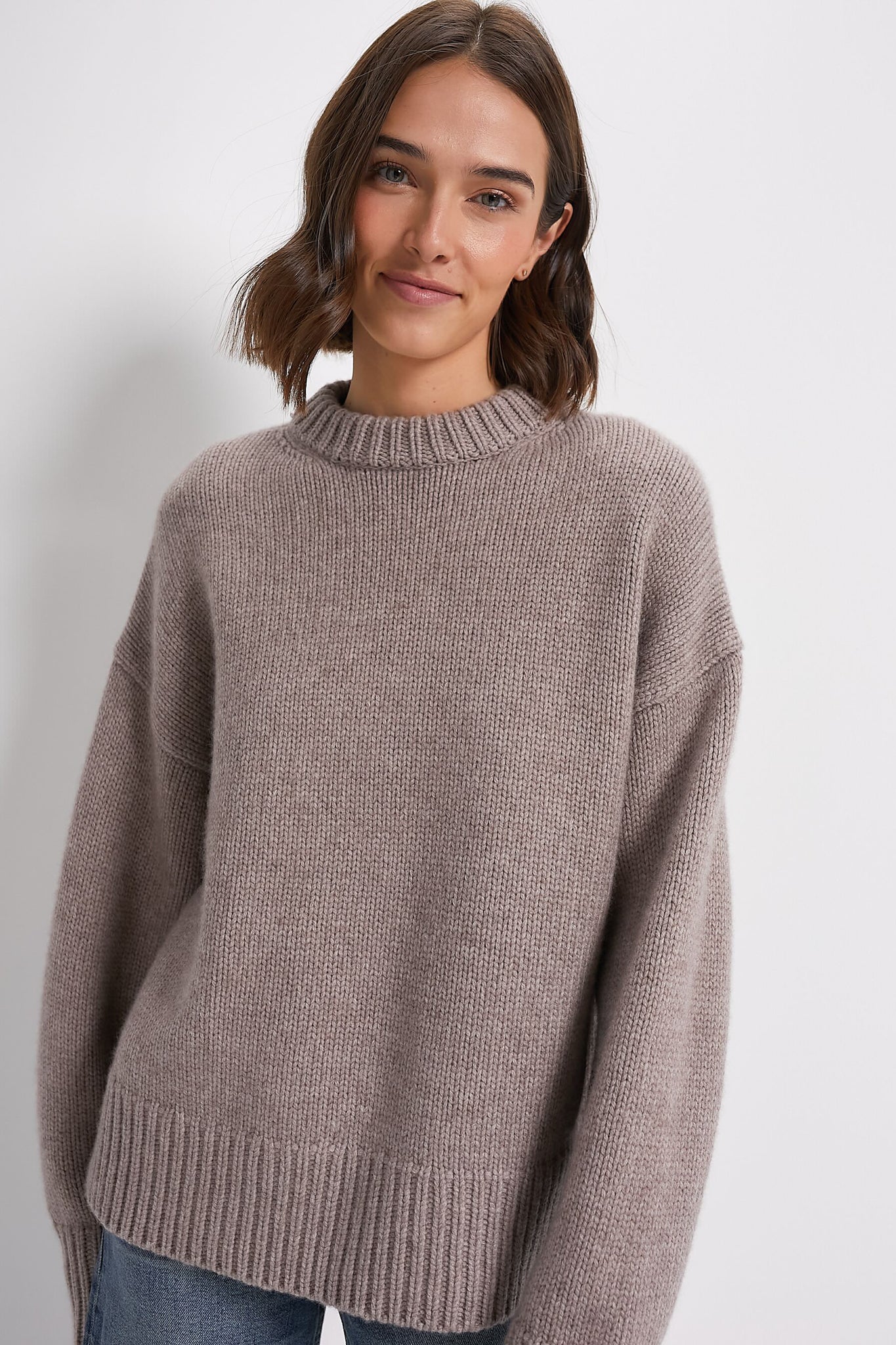 Wheat Genevieve Cashmere Blend Crewneck Sweater-Charming Tale Store