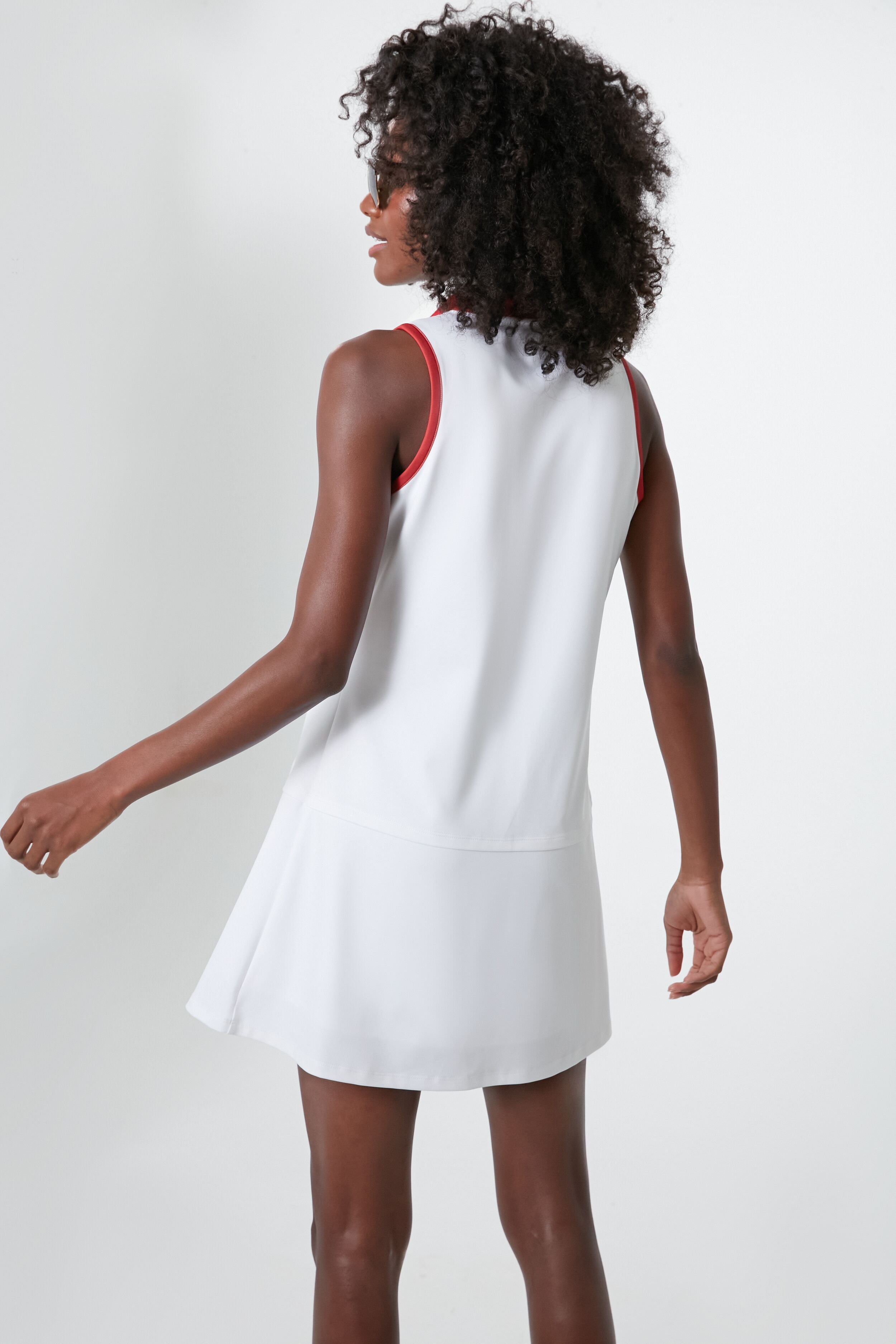 White and Red Sterling Tennis Dress-Charming Tale Store