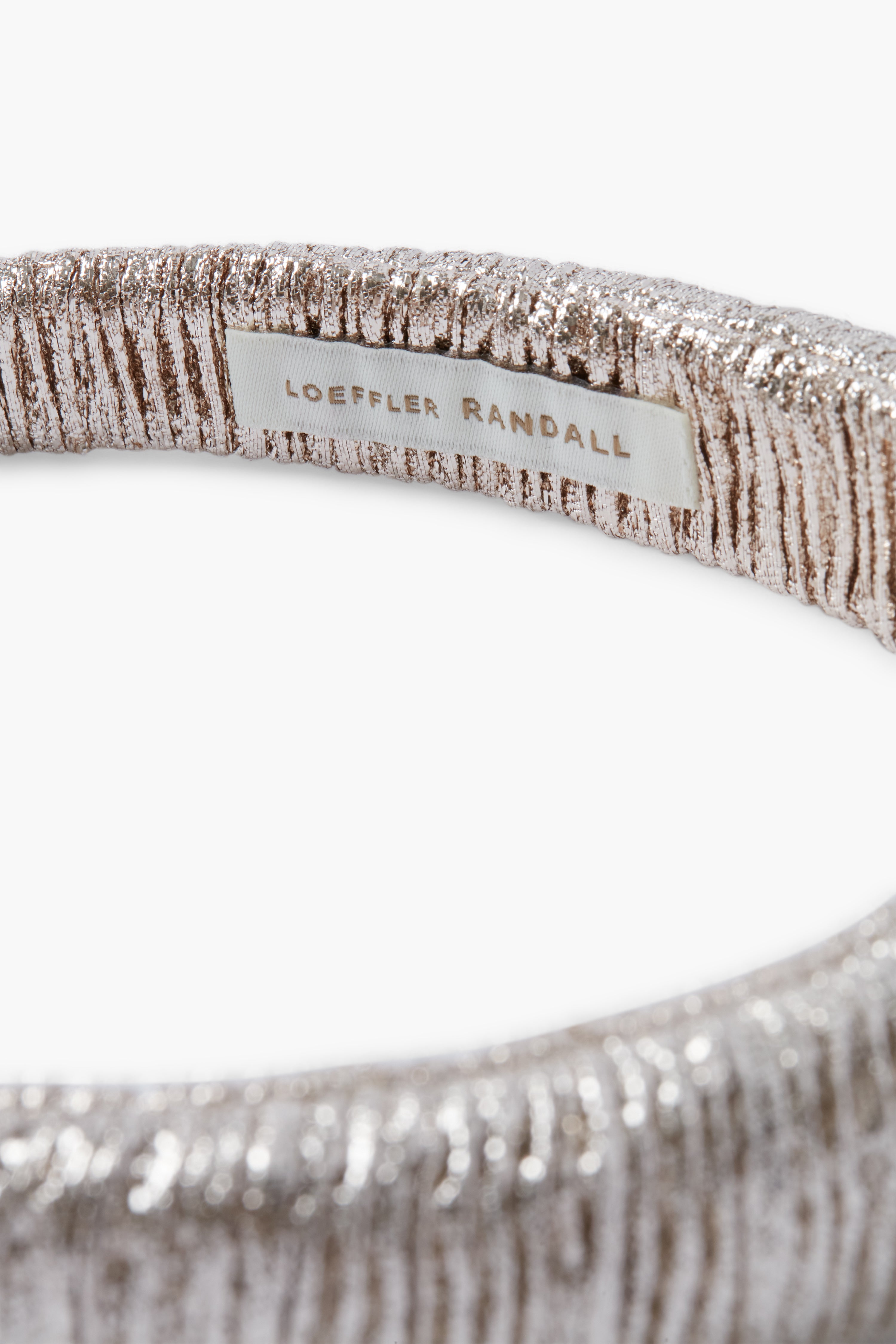 Champagne Shimmer Lame Marina Puffy Headband-Charming Tale Store