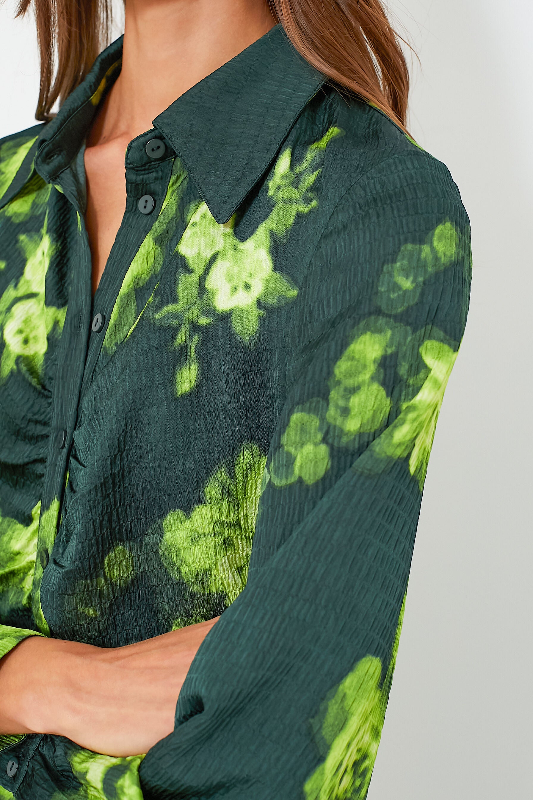 Green Margot Flower Abira Dress-Charming Tale Store