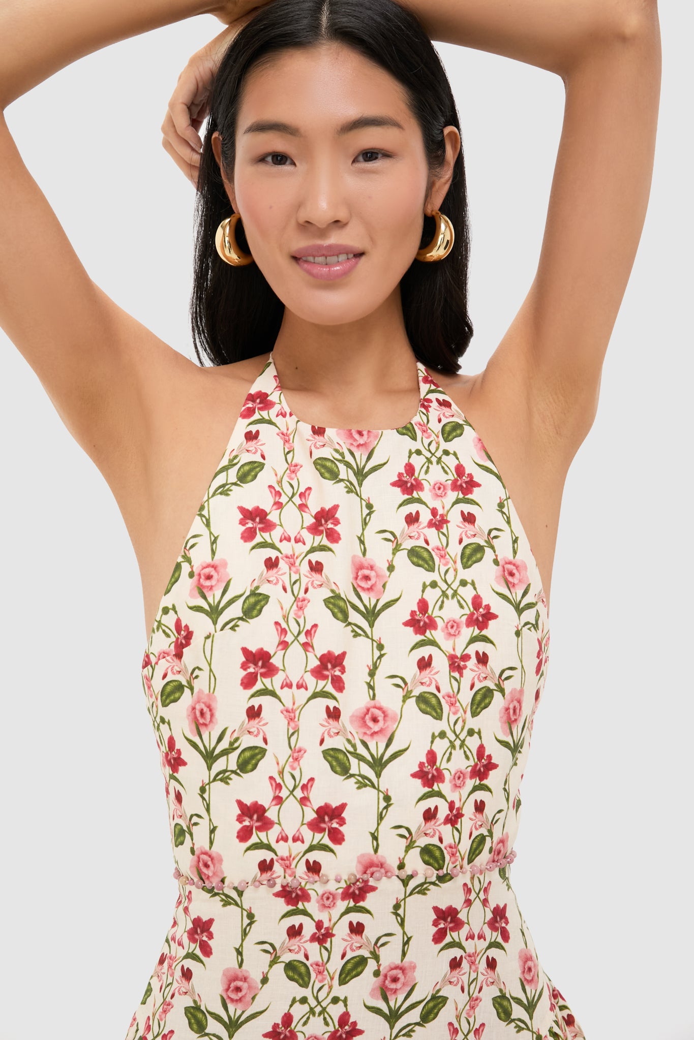 Canna Balsa Beaded Midi Dress-Charming Tale Store
