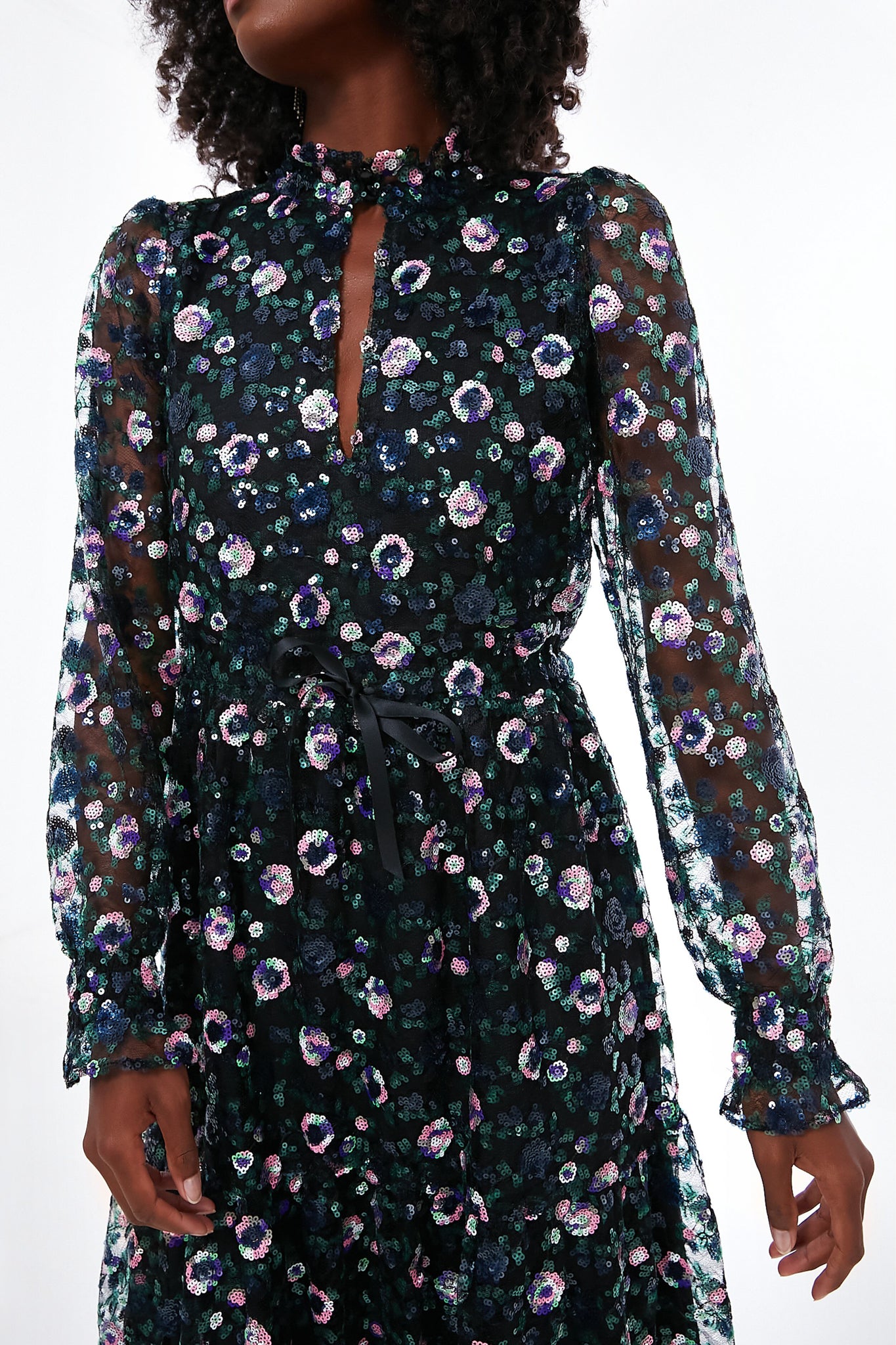 Floral Sequin Lucybella Dress-Charming Tale Store