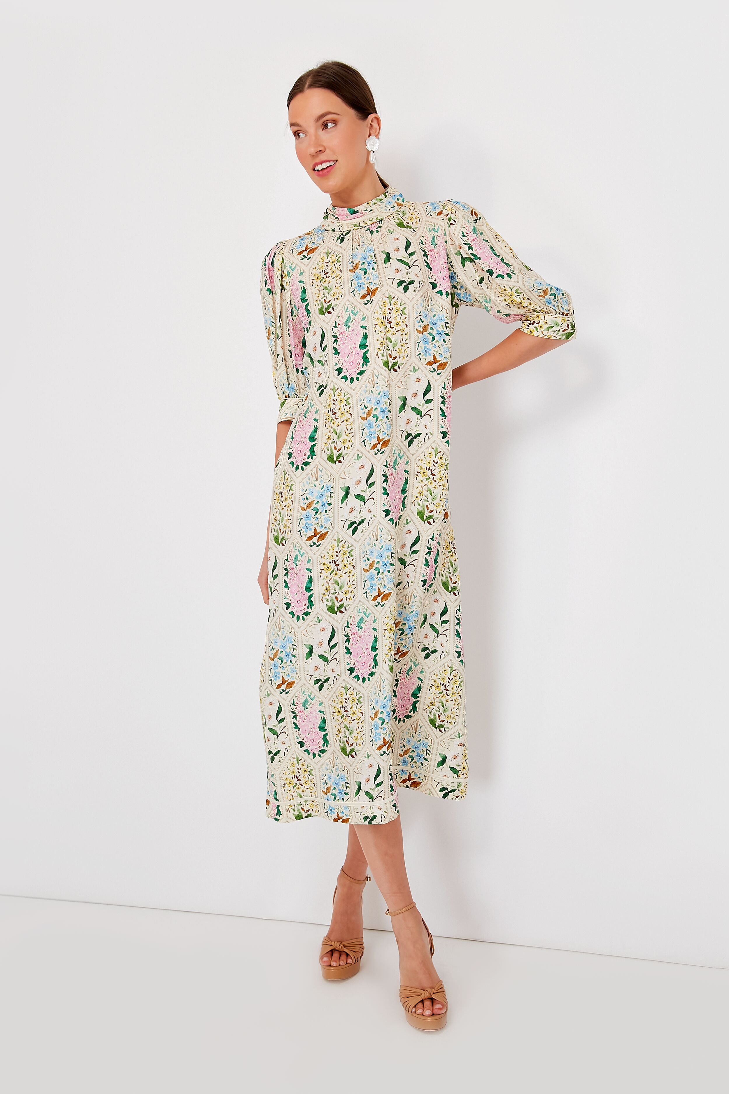 Floral Tile Langley Dress-Charming Tale Store